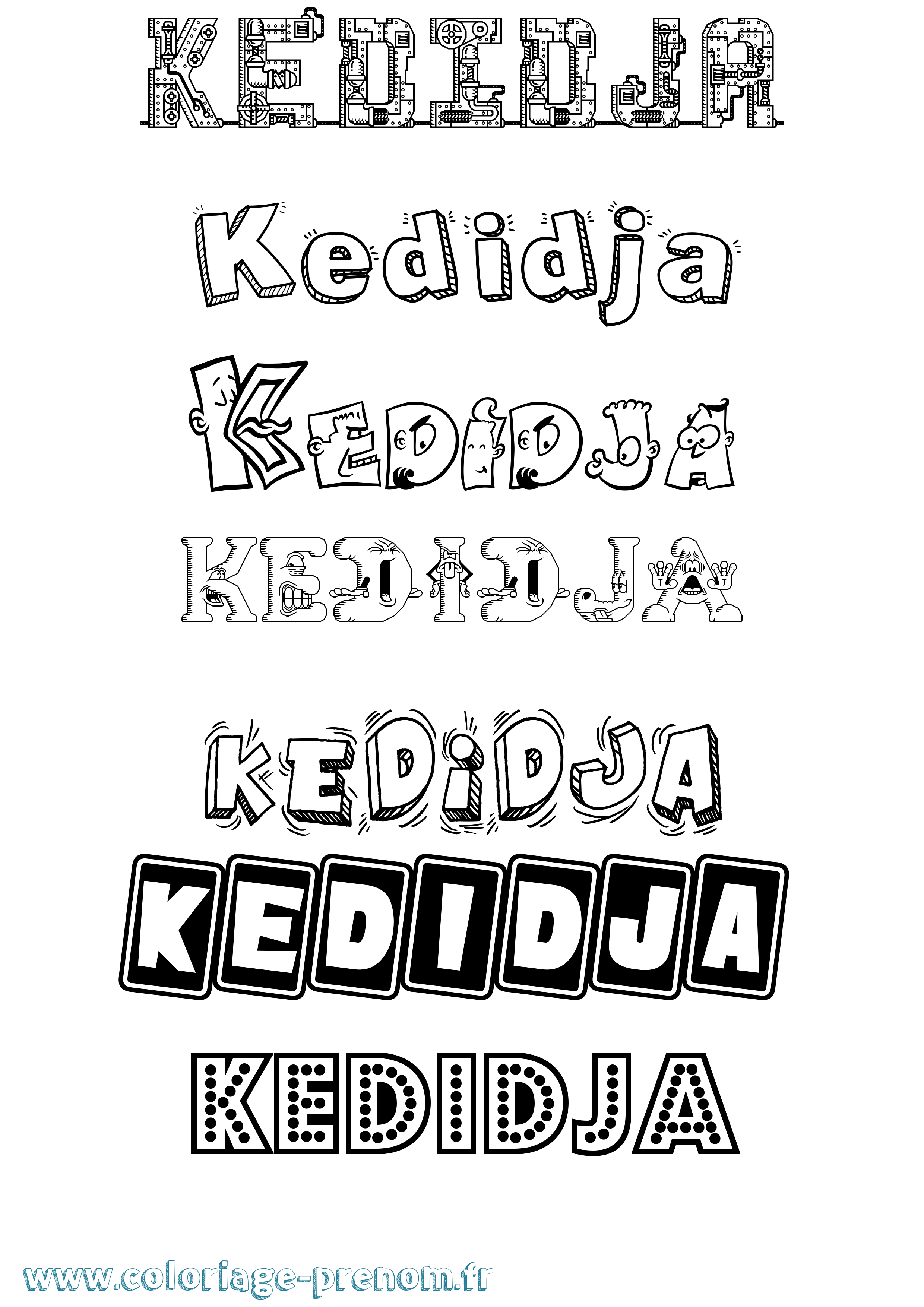 Coloriage Kedidja Fun Coloriage prénom Kedidja Fun