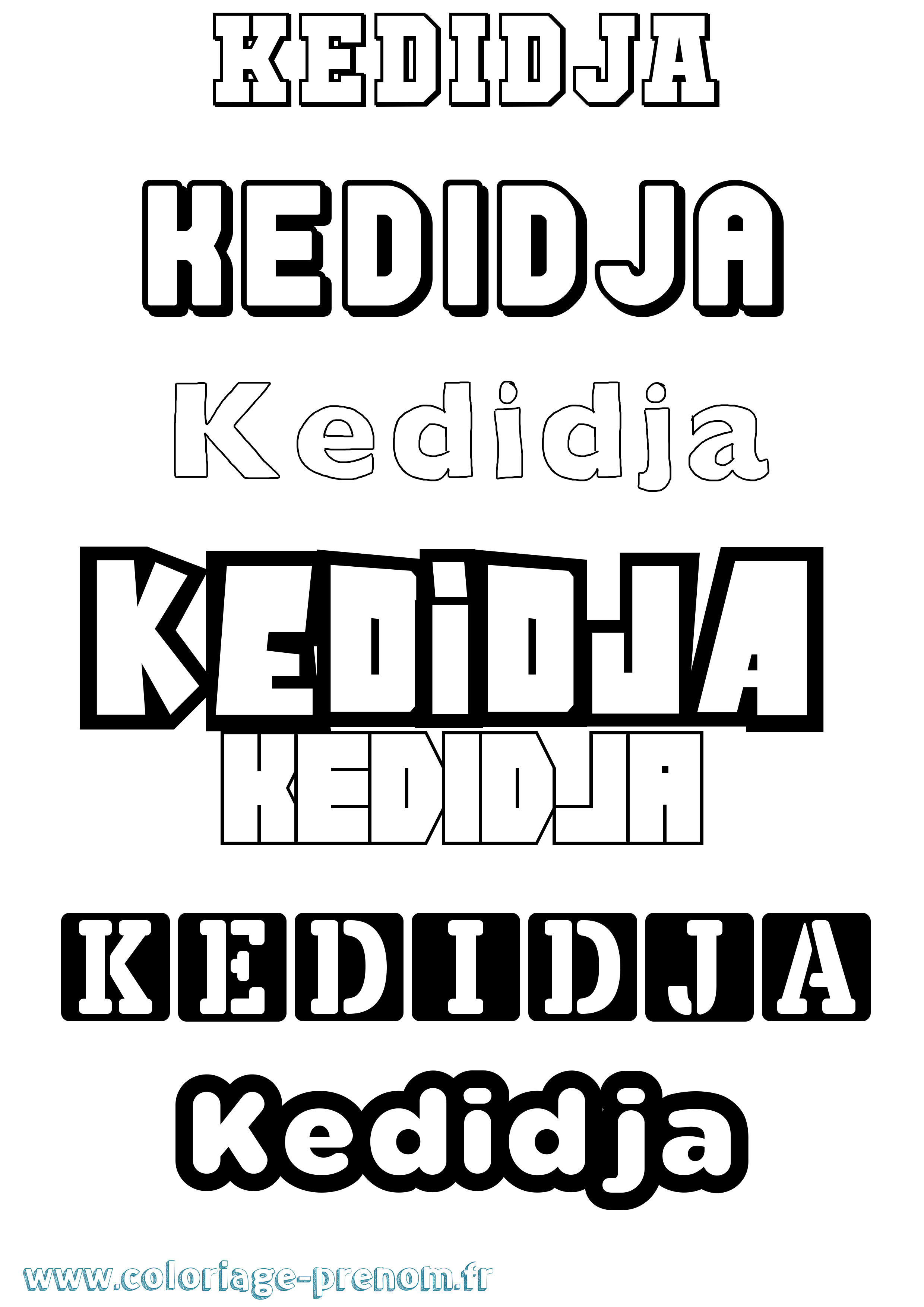 Coloriage Kedidja Simple Coloriage prénom Kedidja Simple