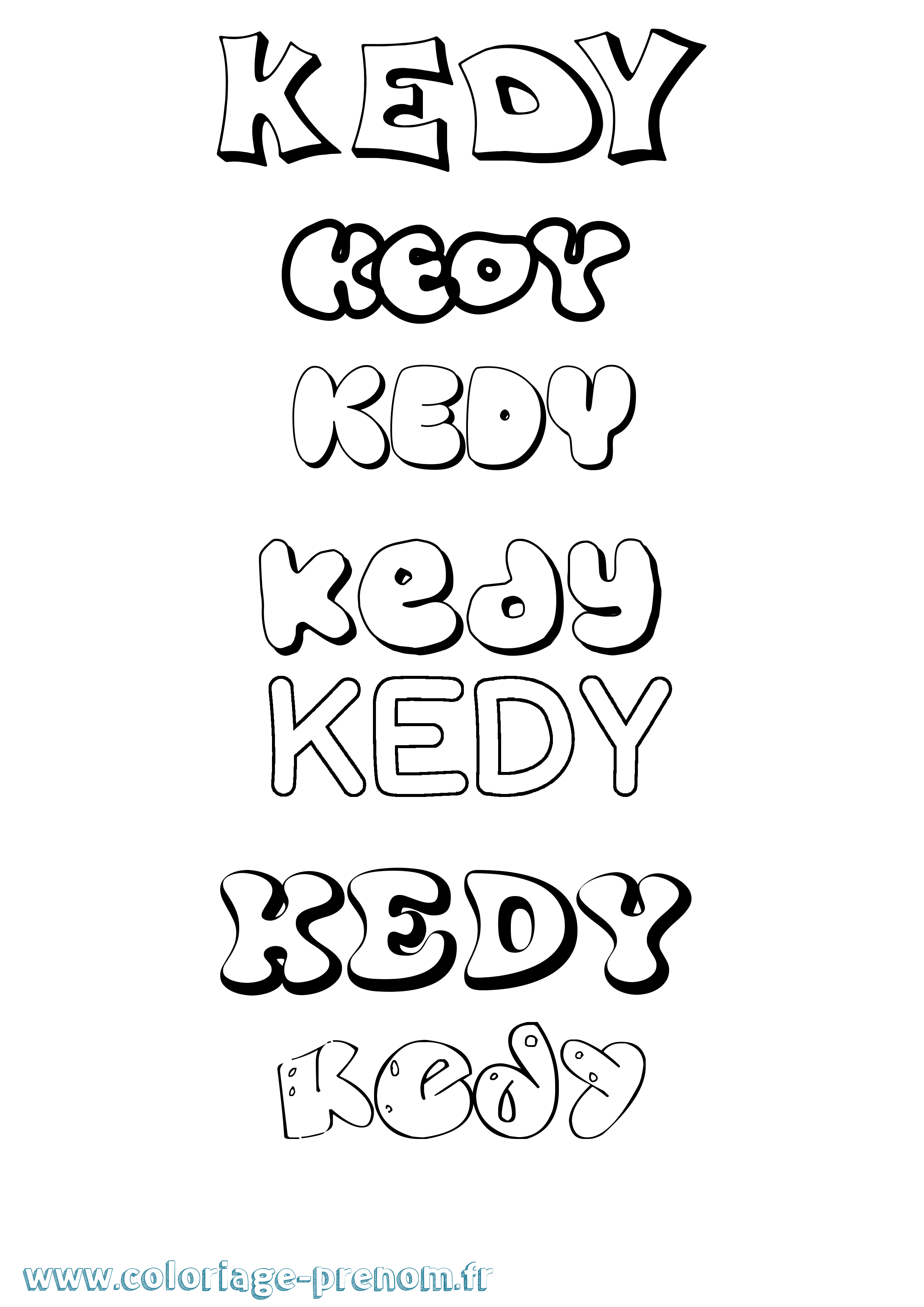 Coloriage Kedy Bubble Coloriage prénom Kedy Bubble