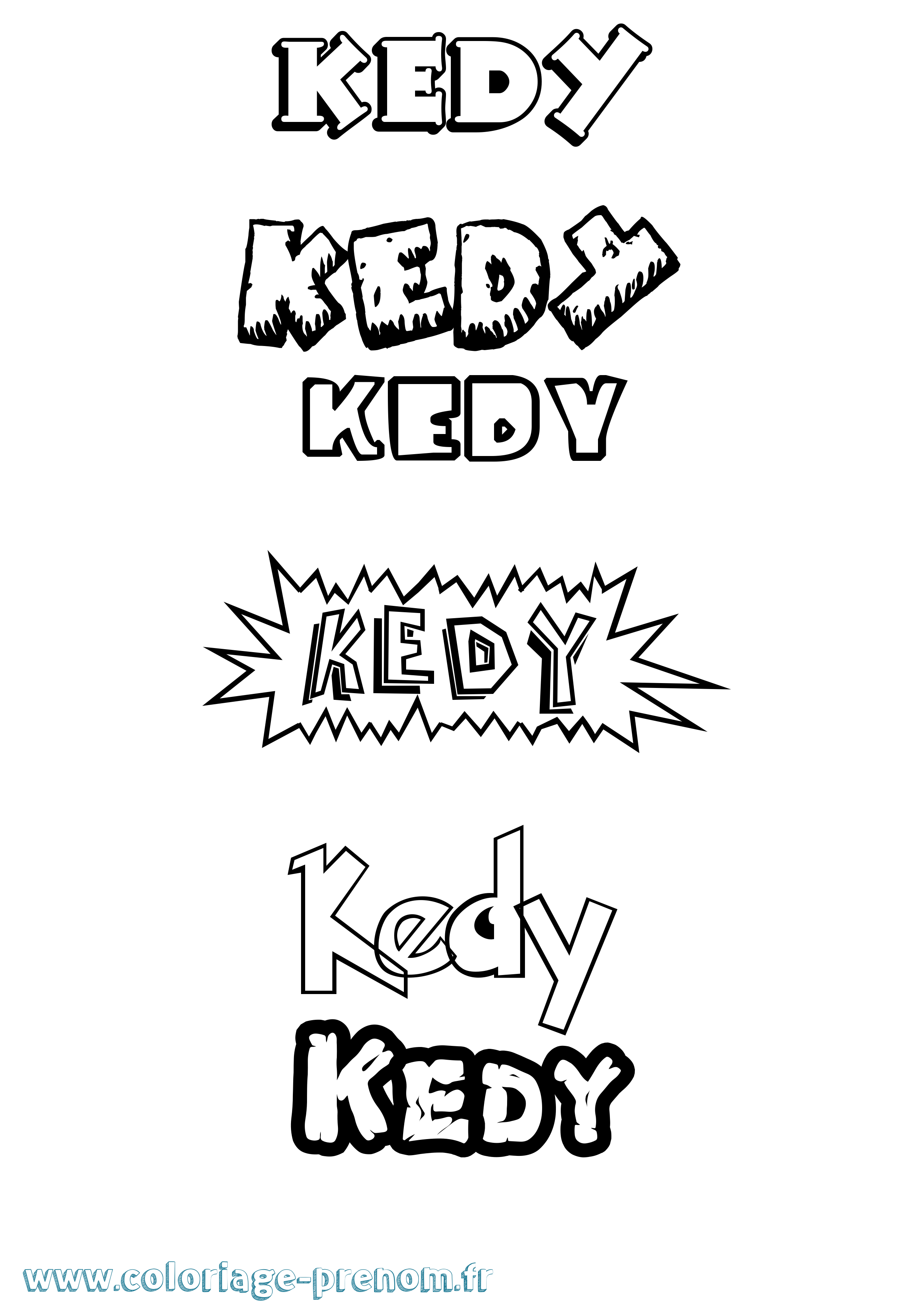 Coloriage Kedy Dessin Animé Coloriage prénom Kedy Dessin Animé