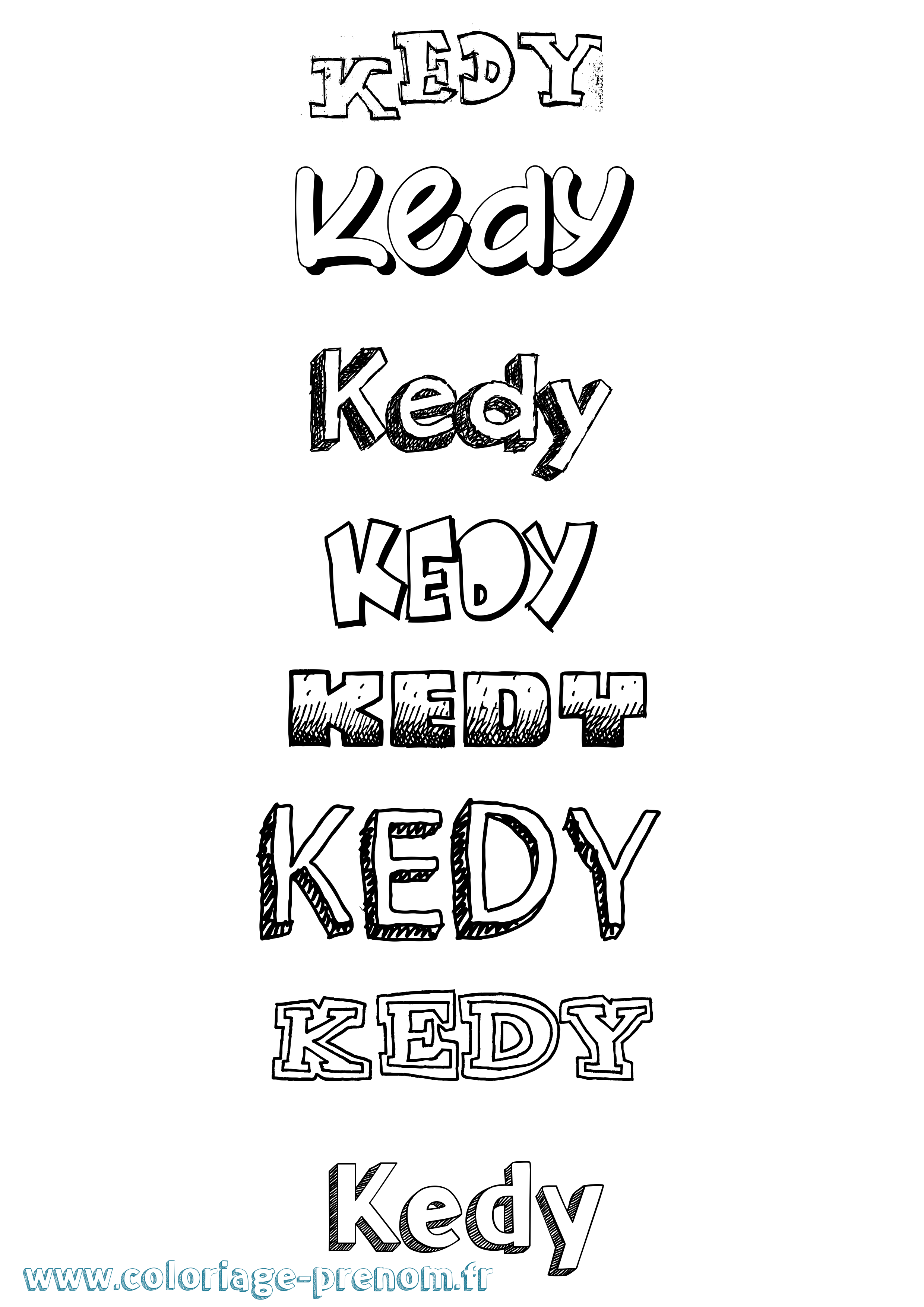 Coloriage Kedy Dessiné Coloriage prénom Kedy Dessiné