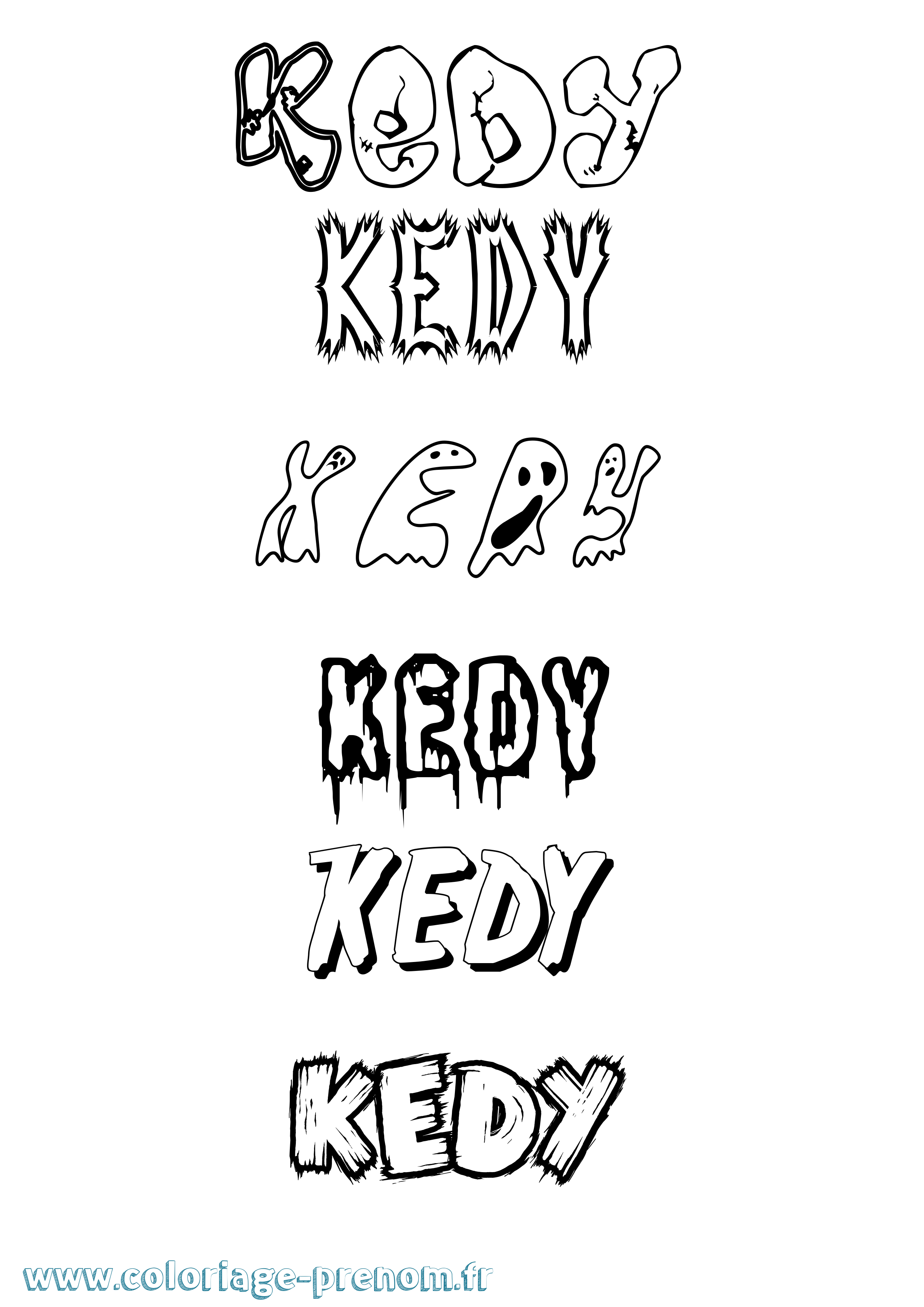 Coloriage Kedy Frisson Coloriage prénom Kedy Frisson