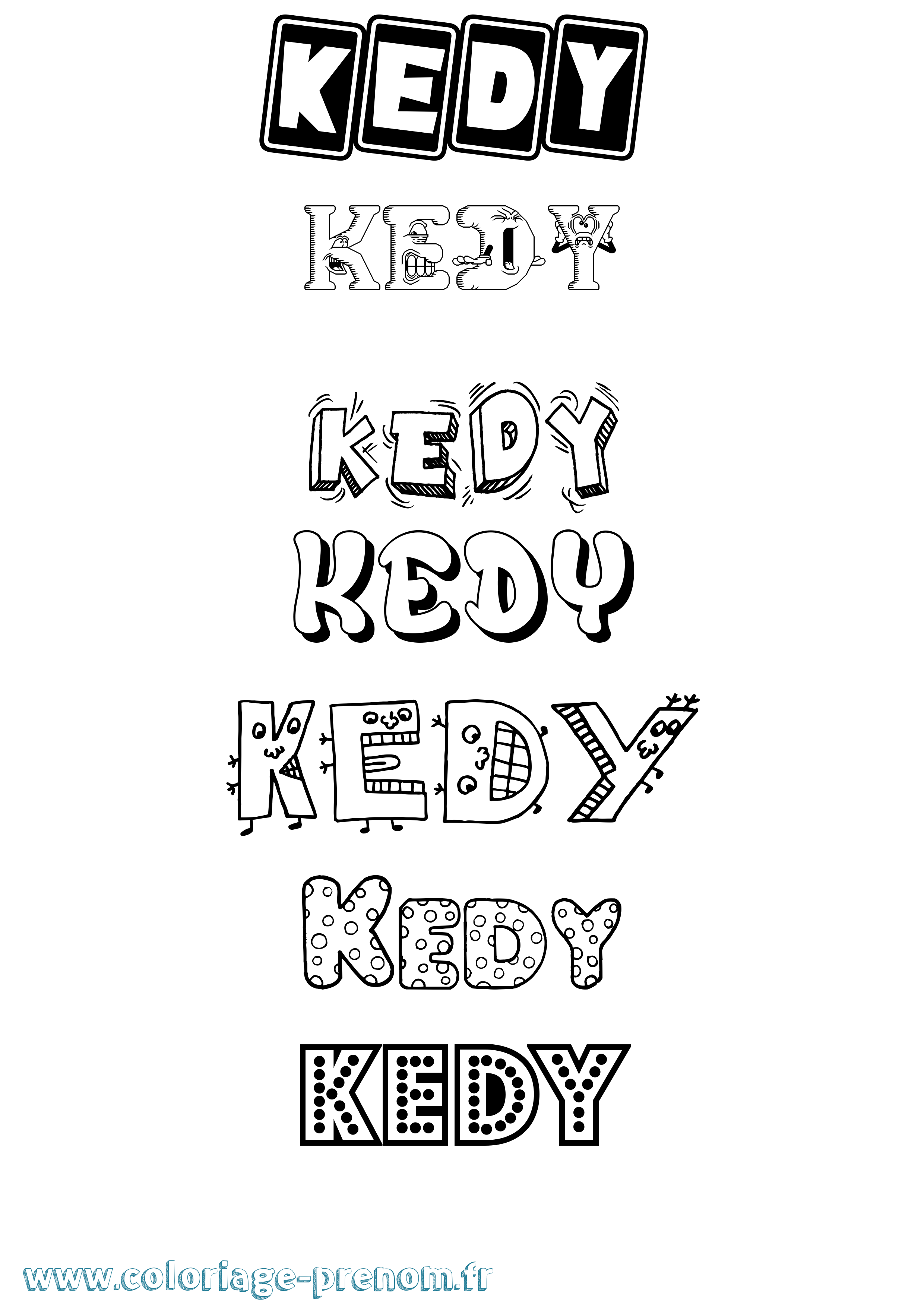 Coloriage Kedy Fun Coloriage prénom Kedy Fun