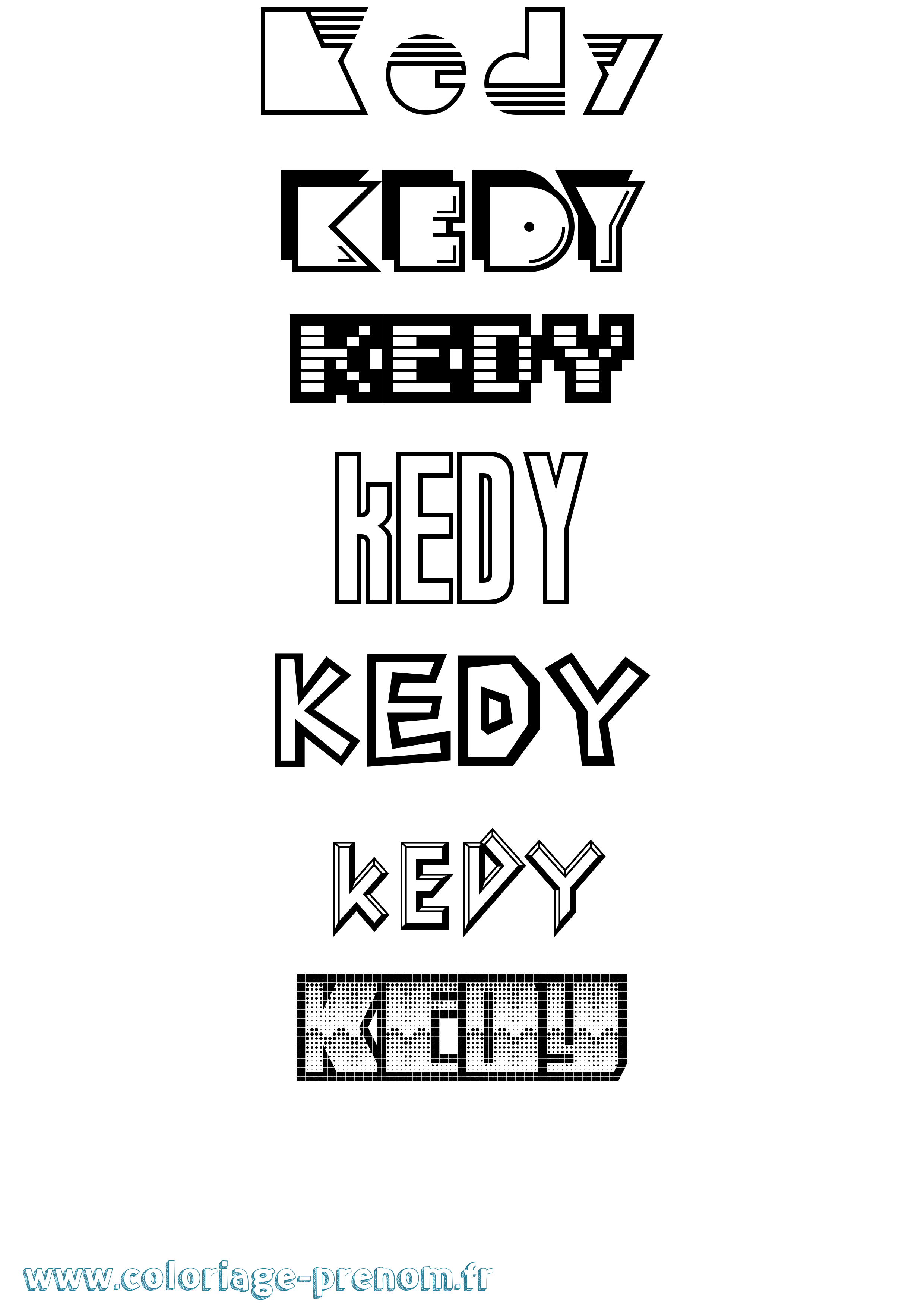 Coloriage Kedy Jeux Vidéos Coloriage prénom Kedy Jeux Vidéos