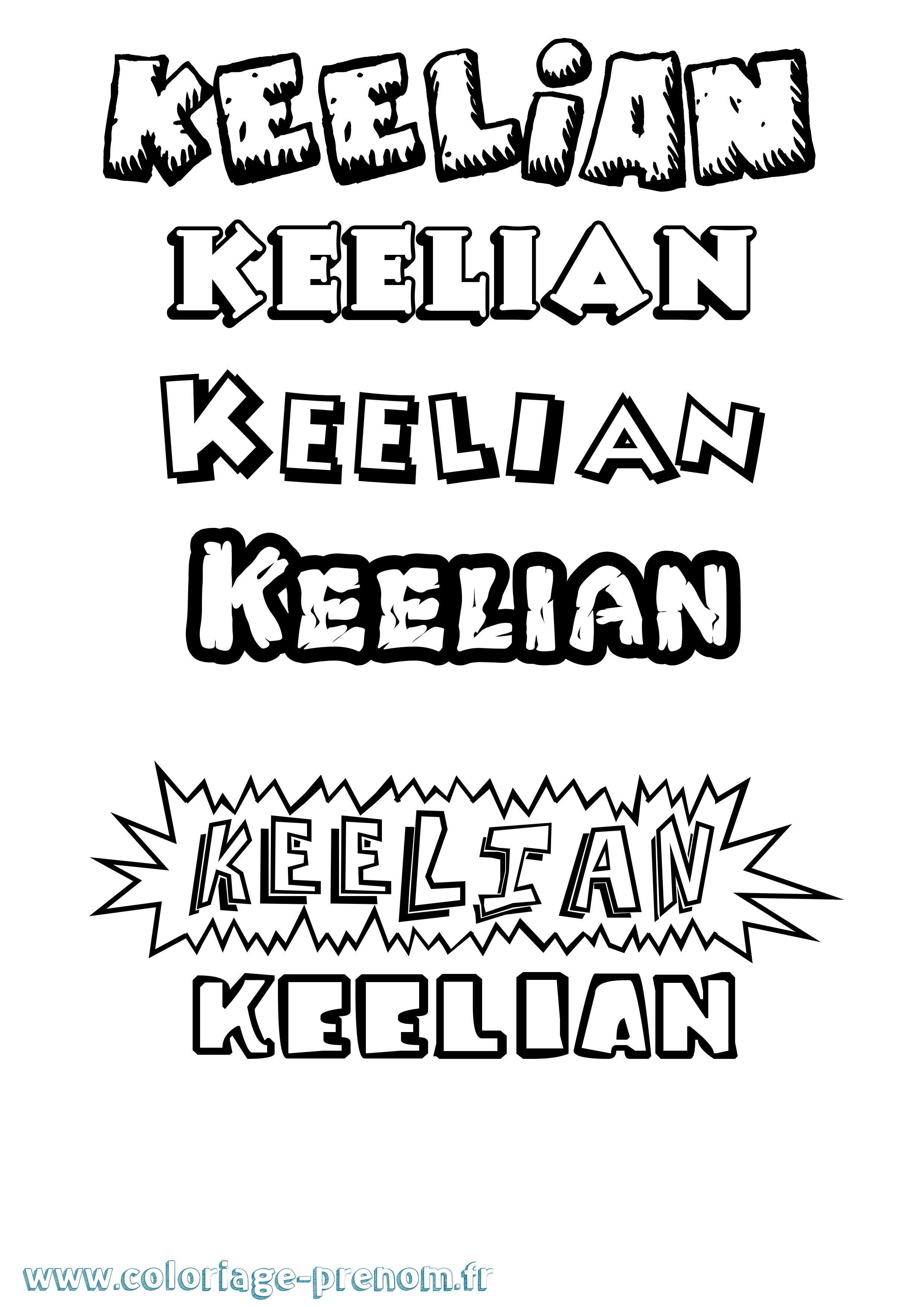 Coloriage Keelian Dessin Animé Coloriage prénom Keelian Dessin Animé