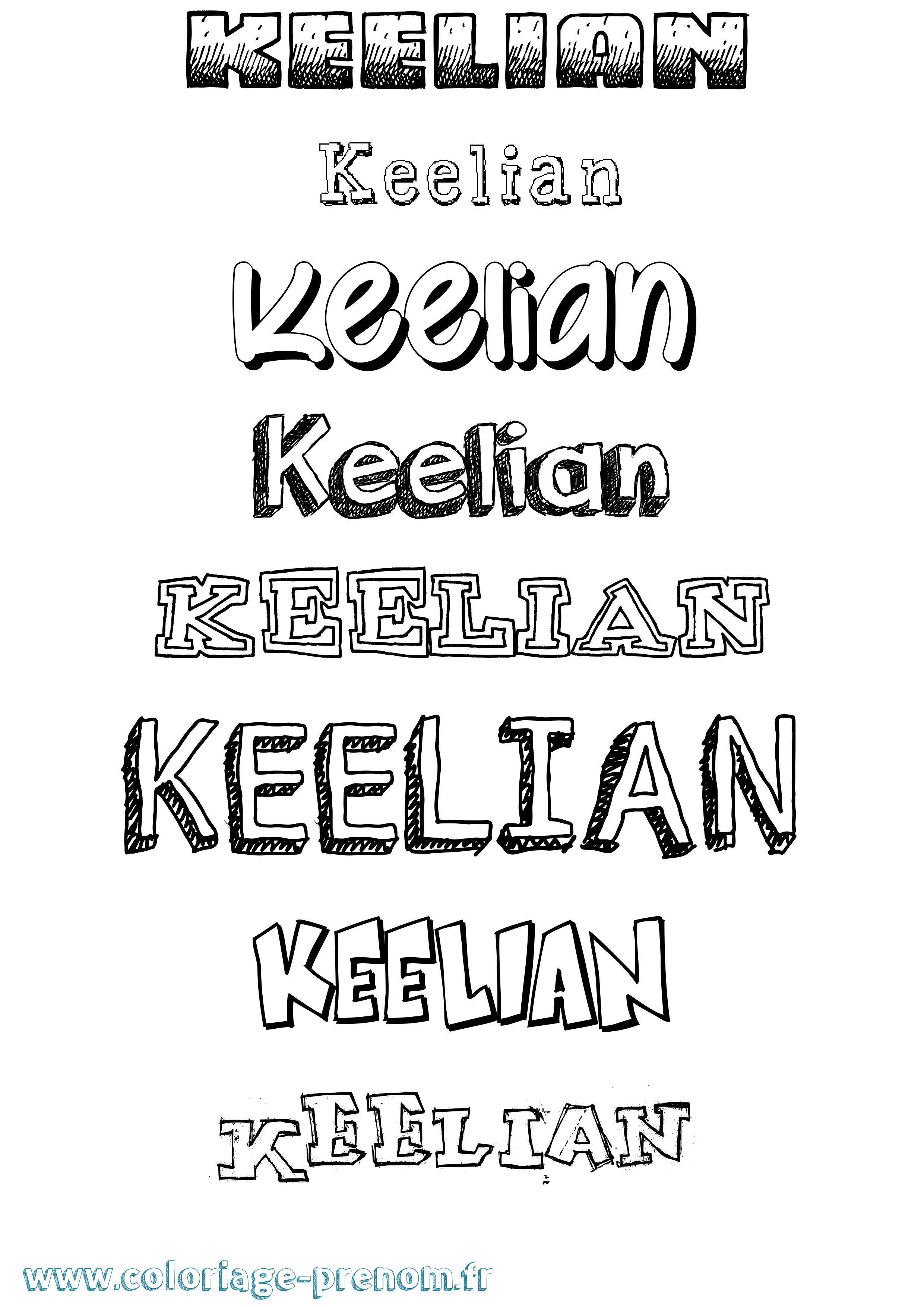 Coloriage Keelian Dessiné Coloriage prénom Keelian Dessiné