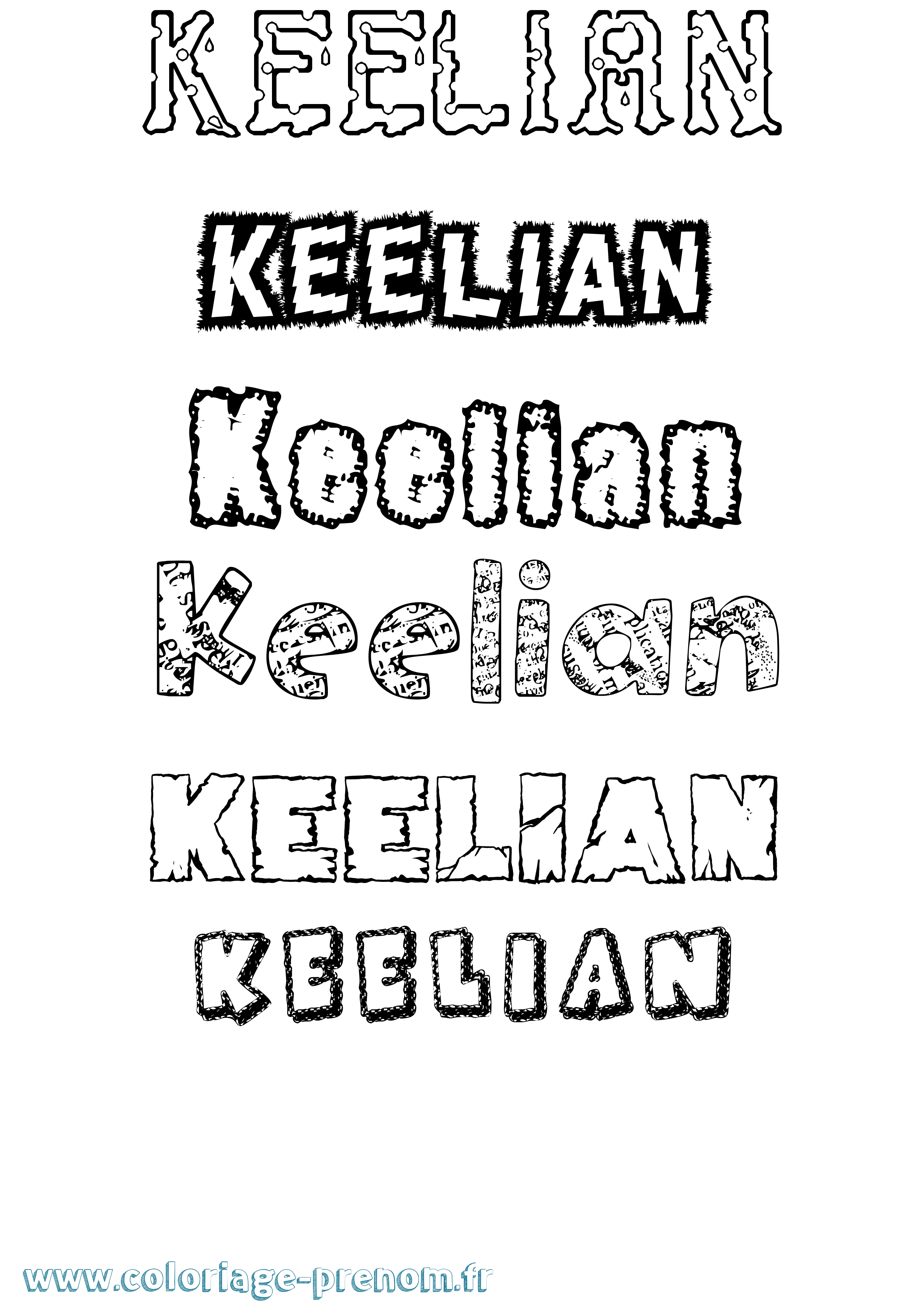 Coloriage Keelian Destructuré Coloriage prénom Keelian Destructuré