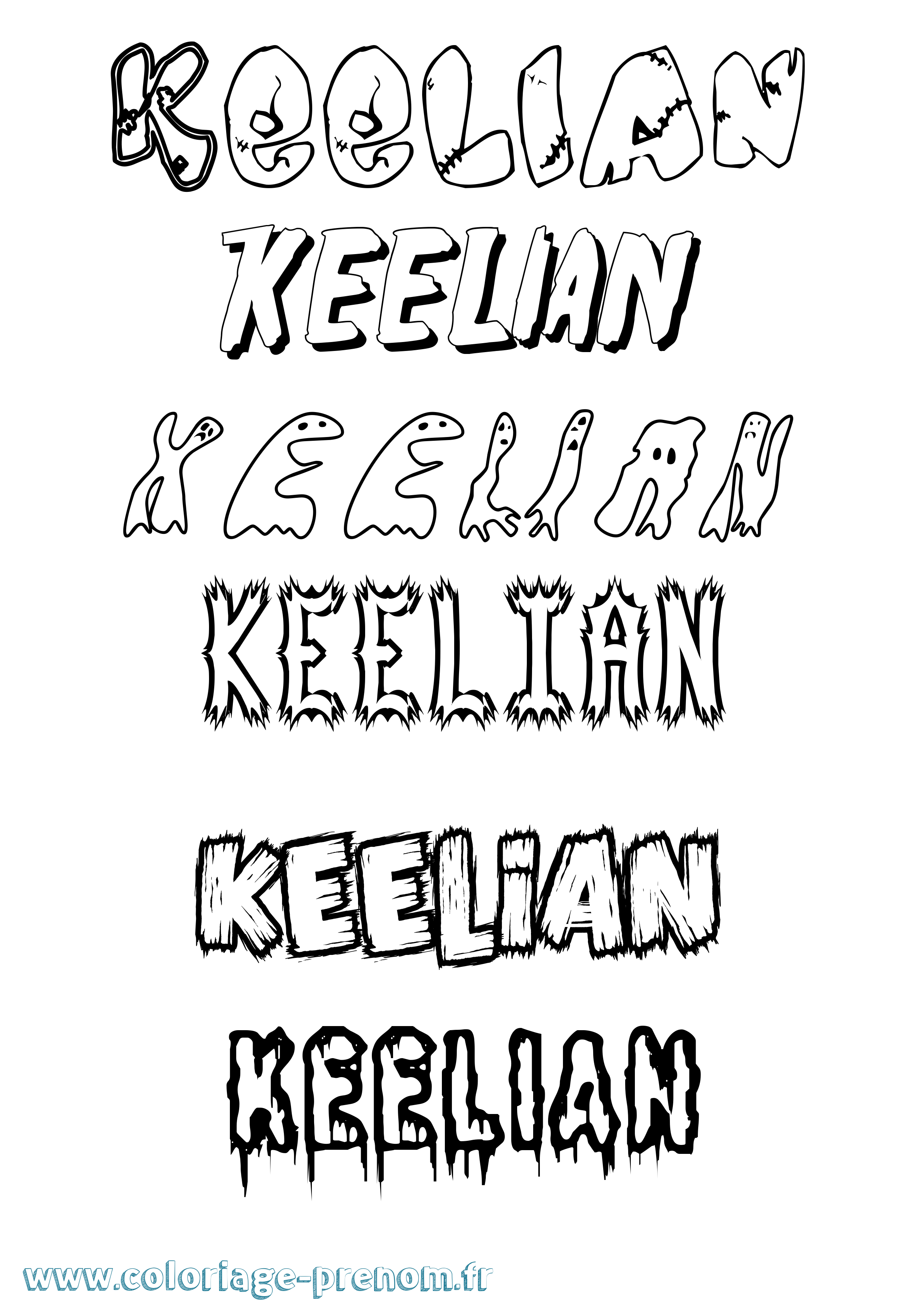 Coloriage Keelian Frisson Coloriage prénom Keelian Frisson