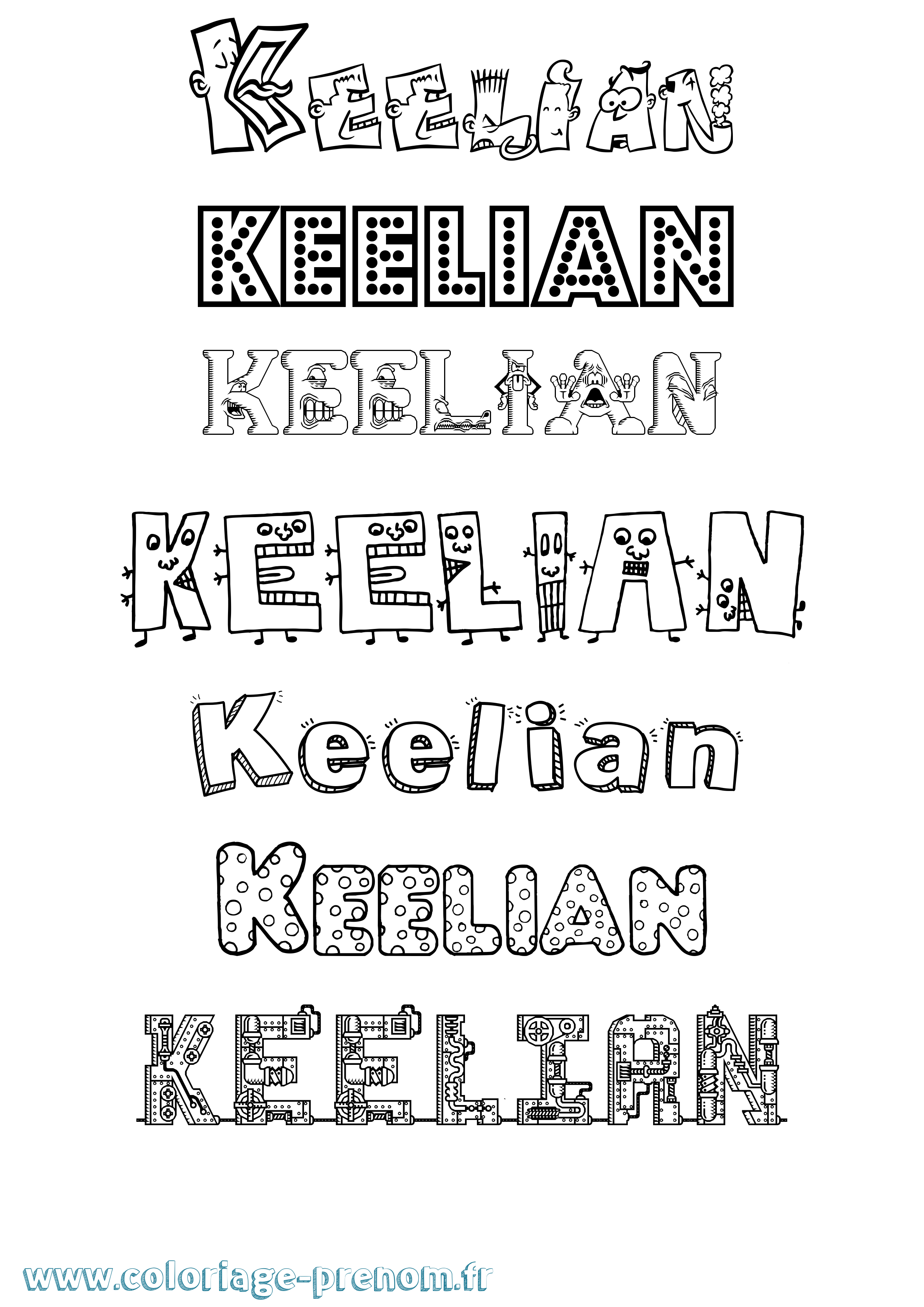 Coloriage Keelian Fun Coloriage prénom Keelian Fun