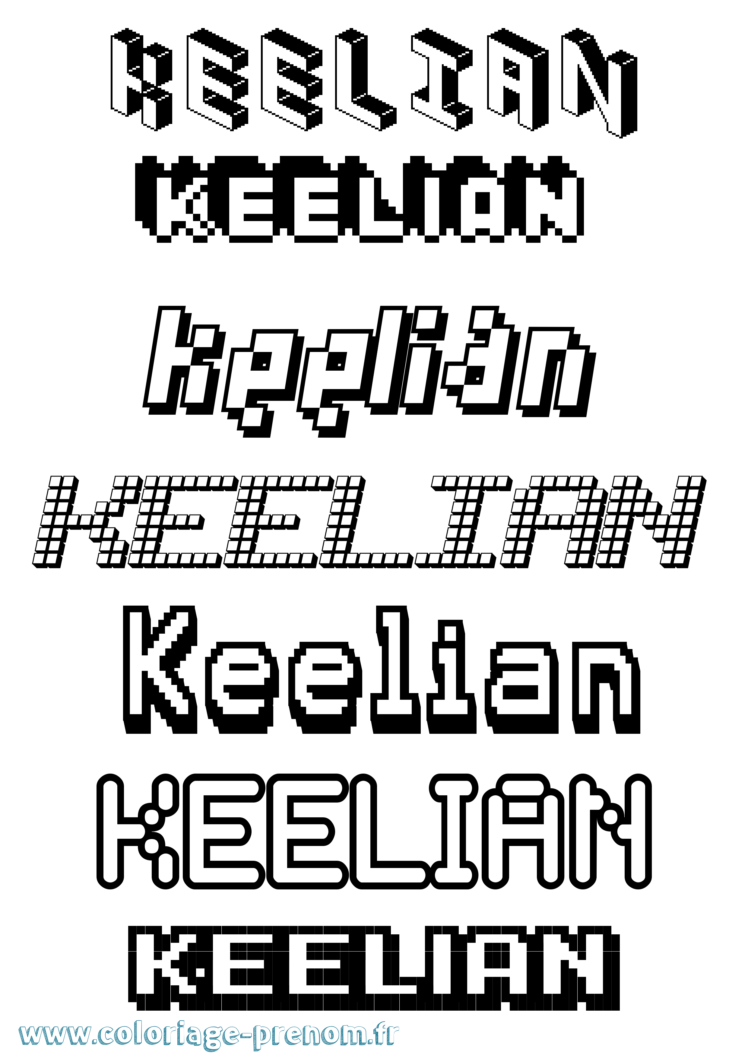 Coloriage Keelian Pixel Coloriage prénom Keelian Pixel