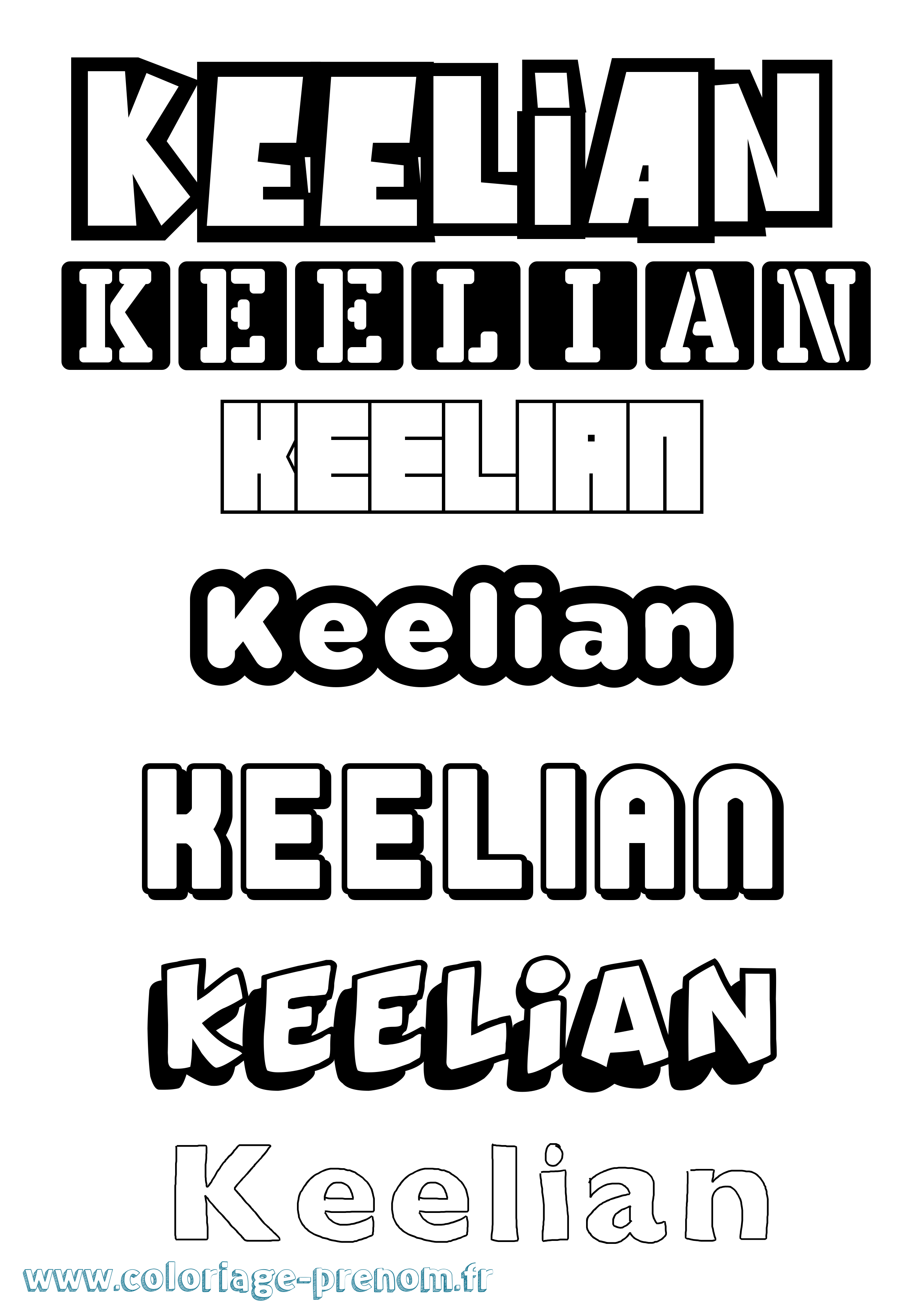 Coloriage Keelian Simple Coloriage prénom Keelian Simple