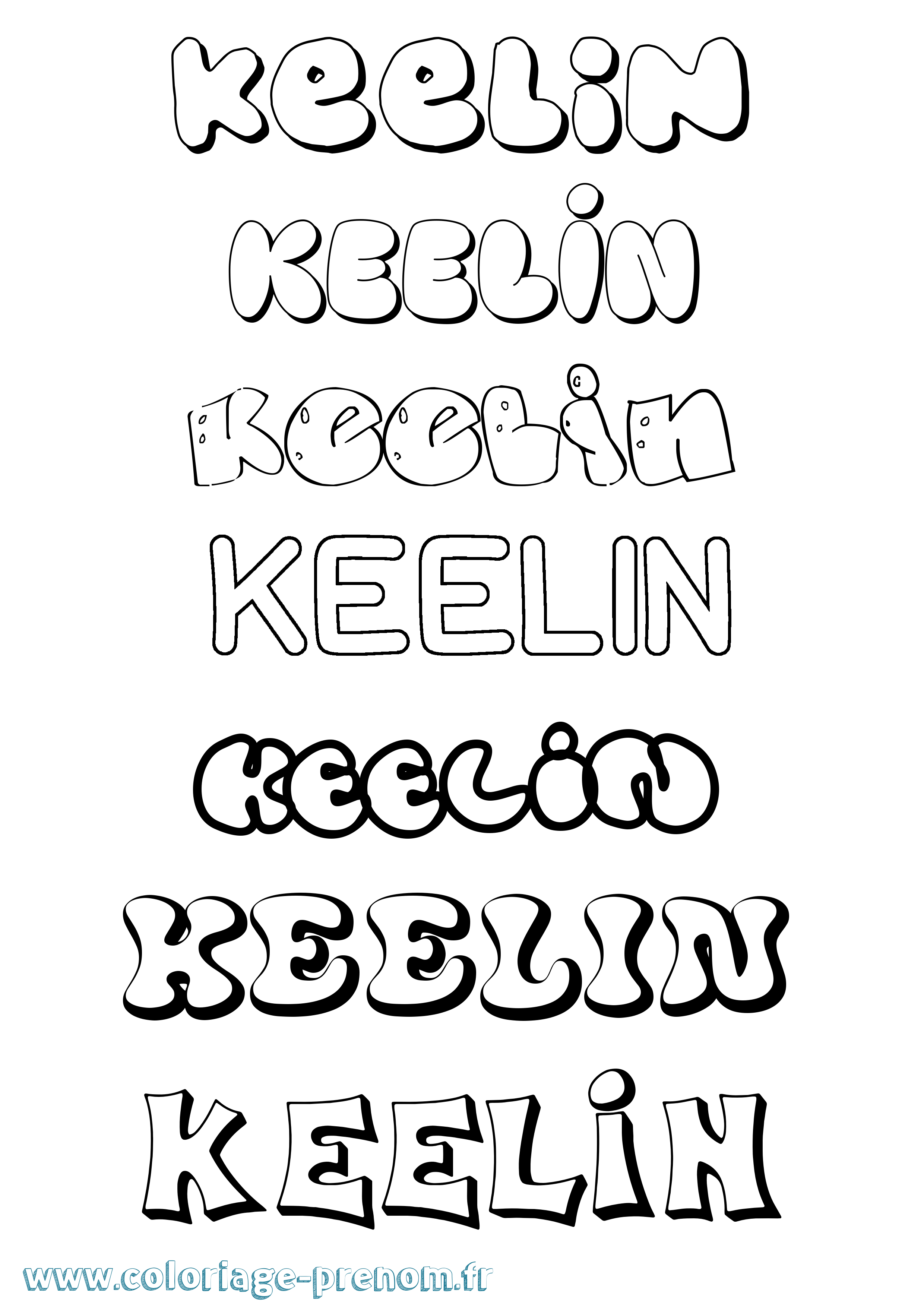 Coloriage Keelin Bubble Coloriage prénom Keelin Bubble