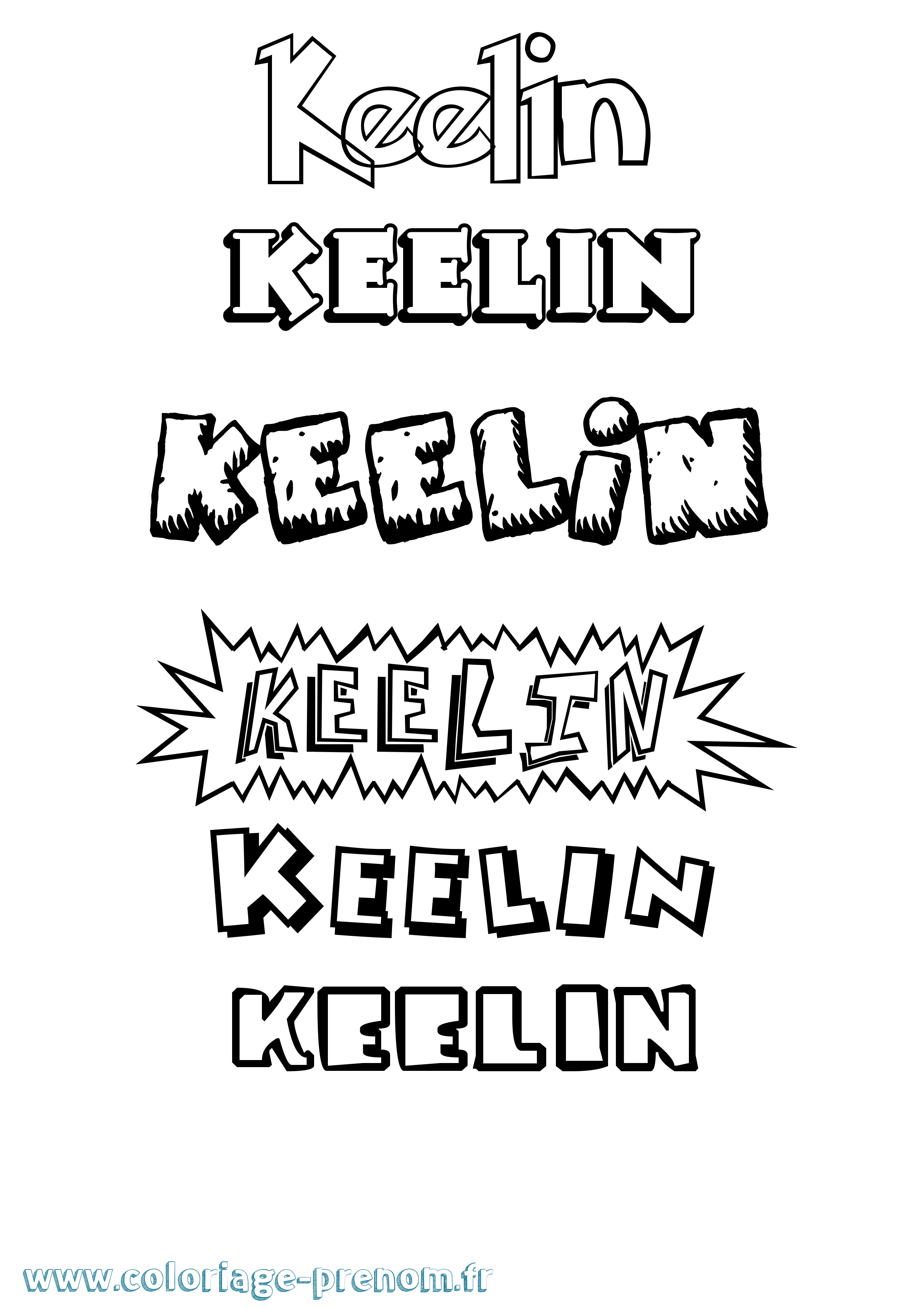 Coloriage Keelin Dessin Animé Coloriage prénom Keelin Dessin Animé