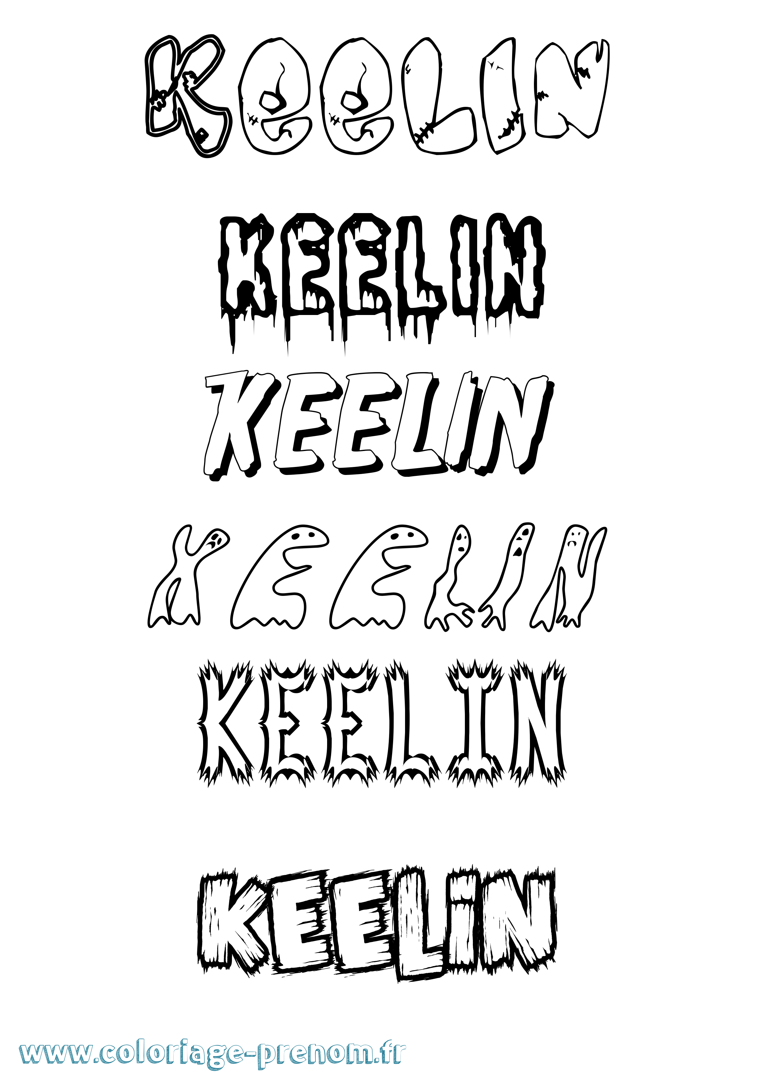 Coloriage Keelin Frisson Coloriage prénom Keelin Frisson