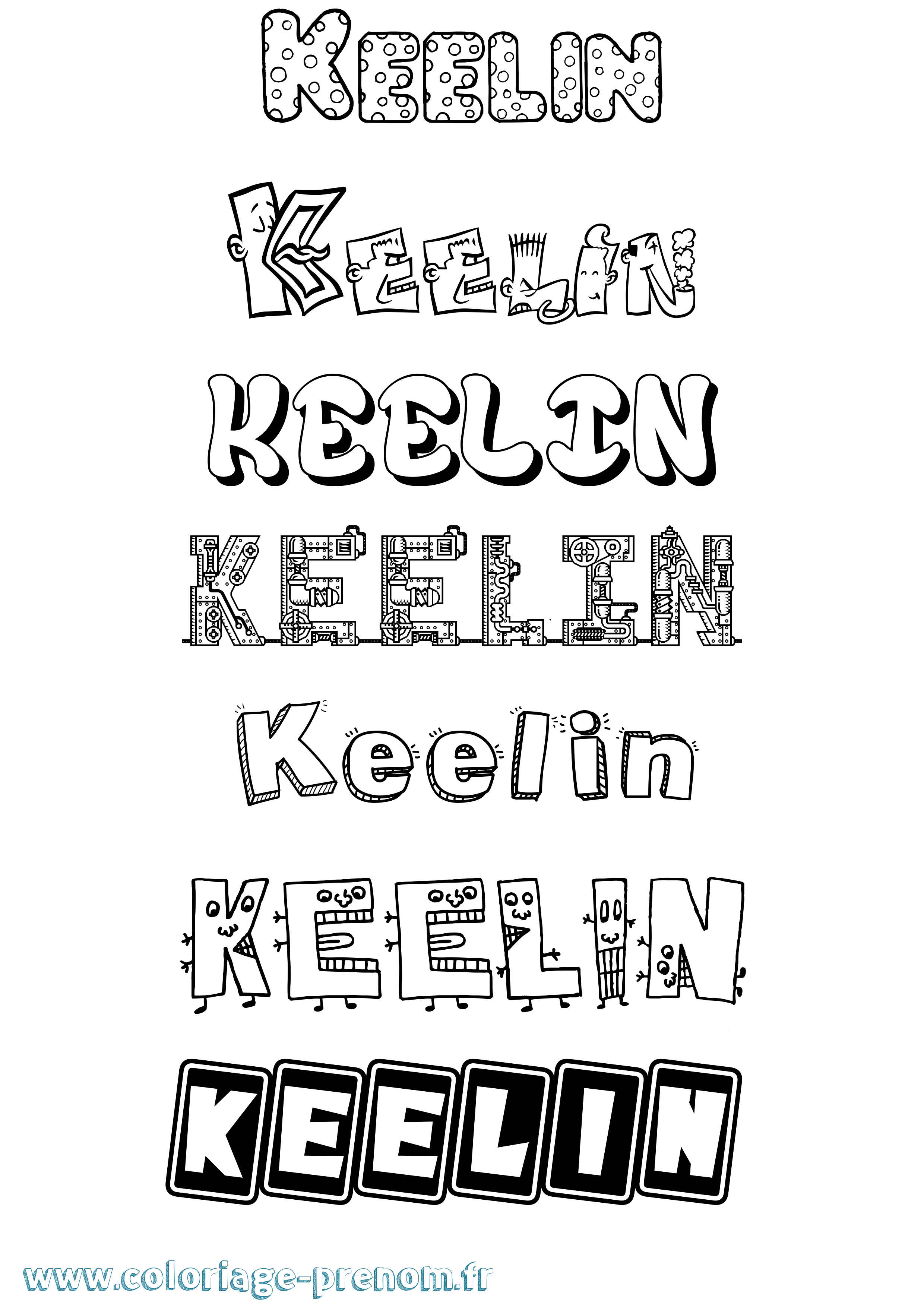 Coloriage Keelin Fun Coloriage prénom Keelin Fun