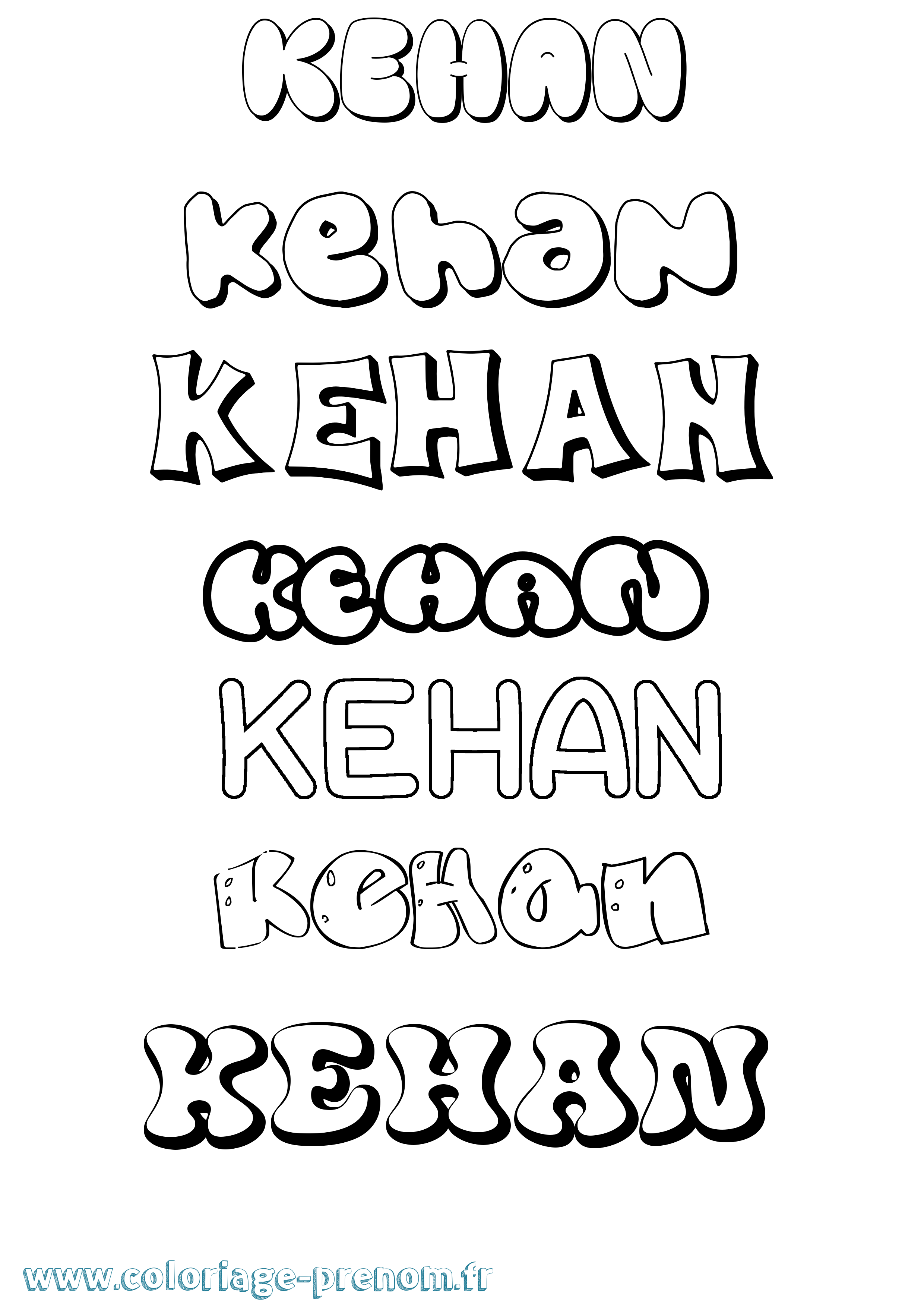 Coloriage Kehan Bubble Coloriage prénom Kehan Bubble
