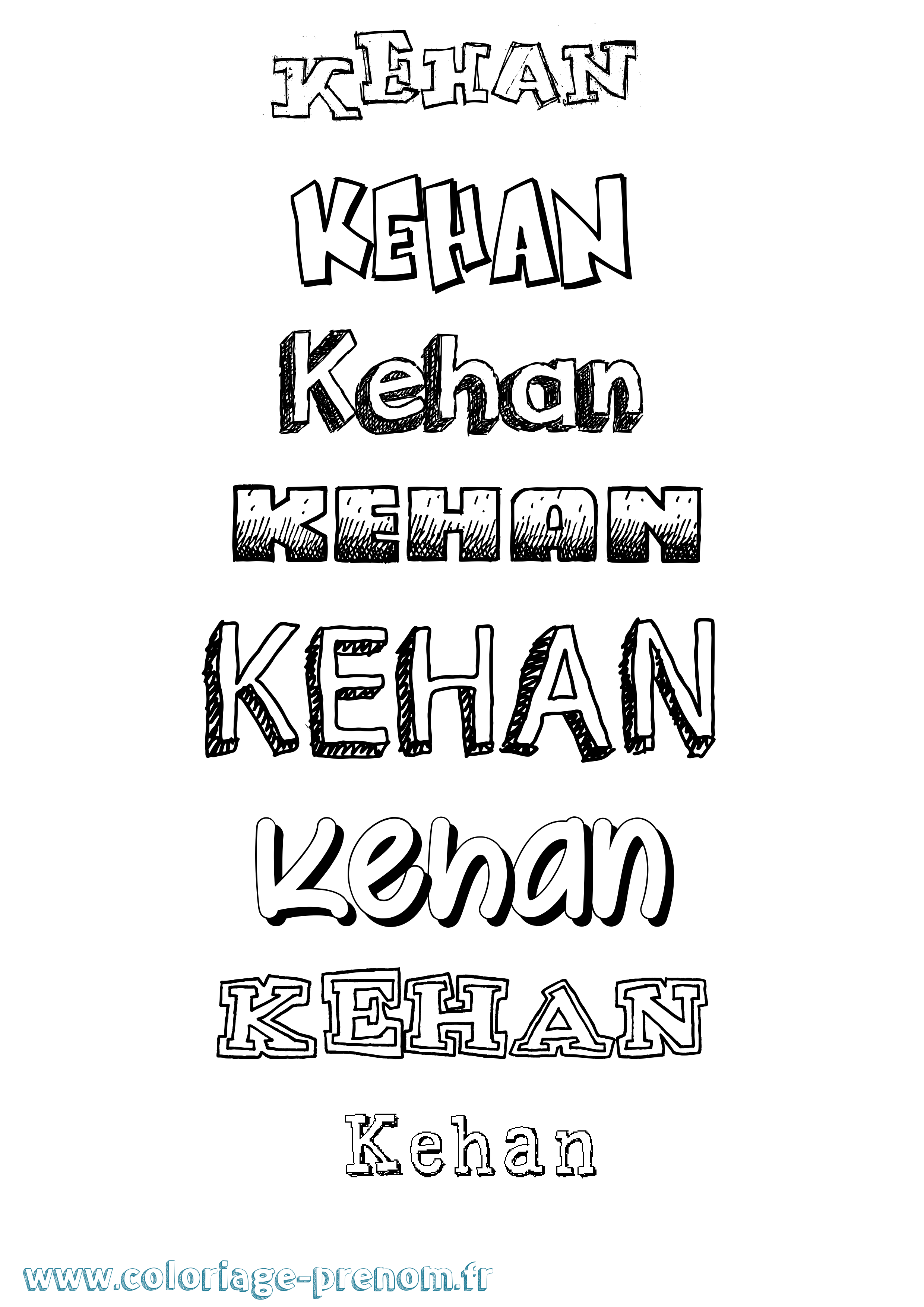 Coloriage Kehan Dessiné Coloriage prénom Kehan Dessiné