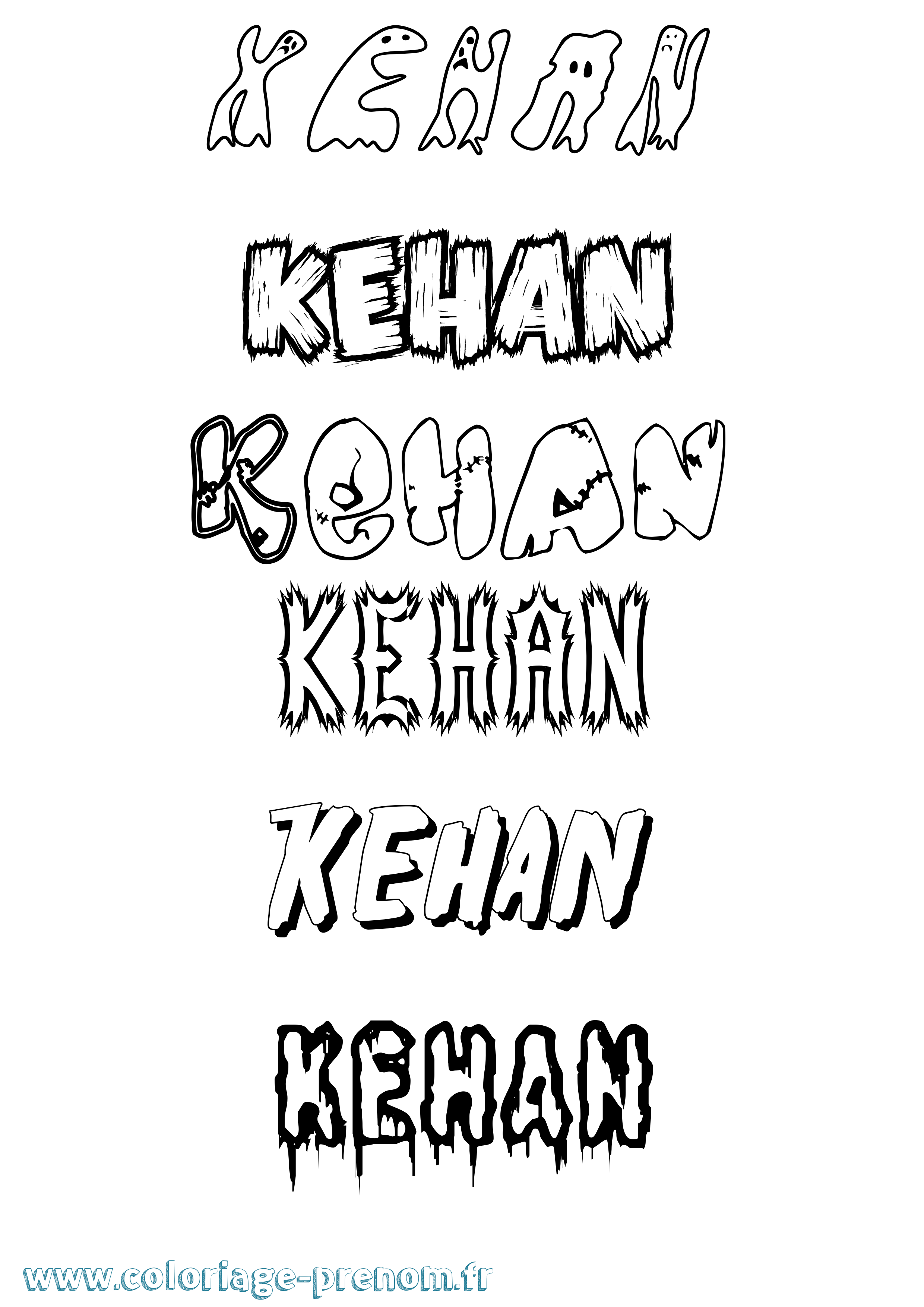 Coloriage Kehan Frisson Coloriage prénom Kehan Frisson