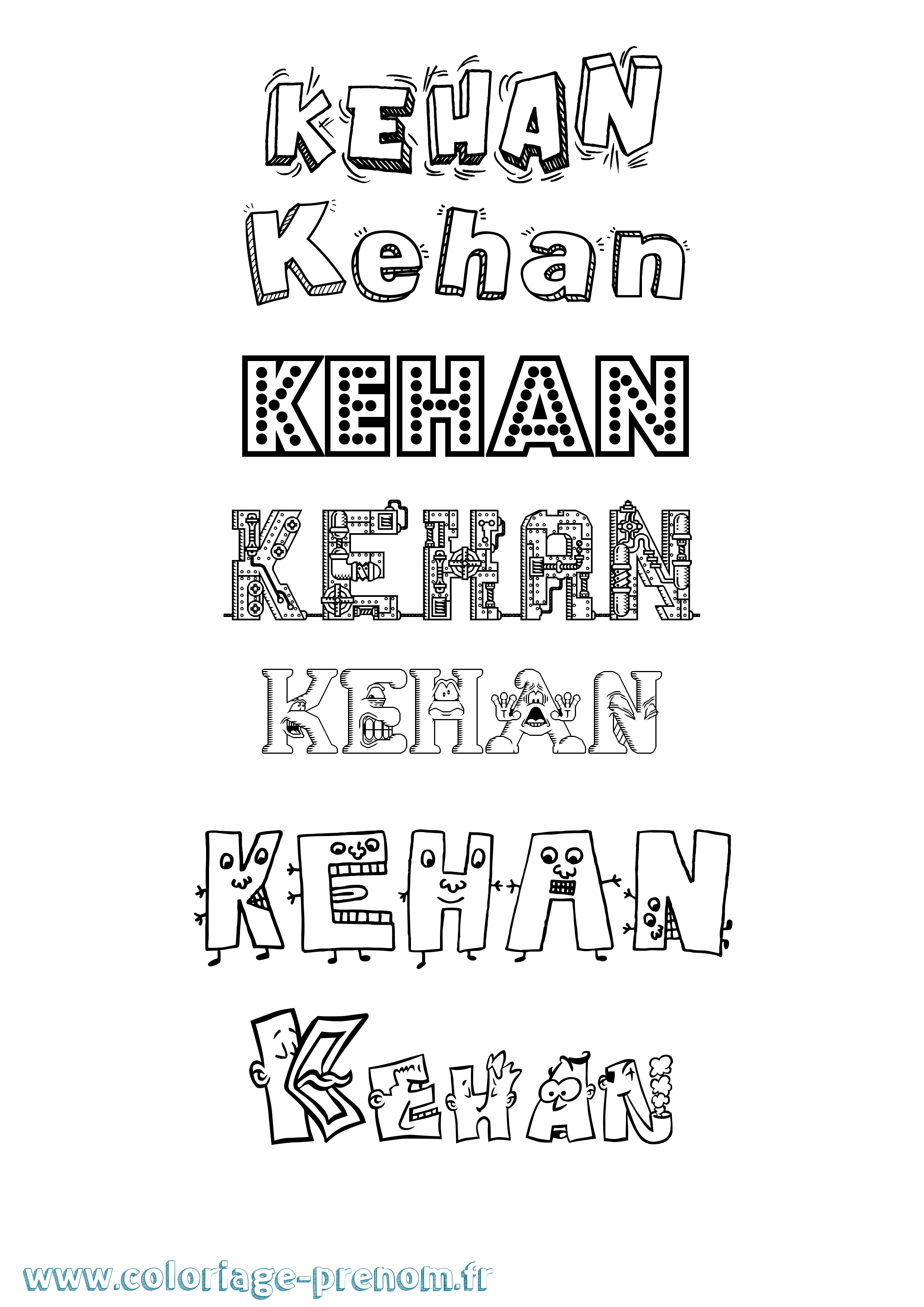 Coloriage Kehan Fun Coloriage prénom Kehan Fun
