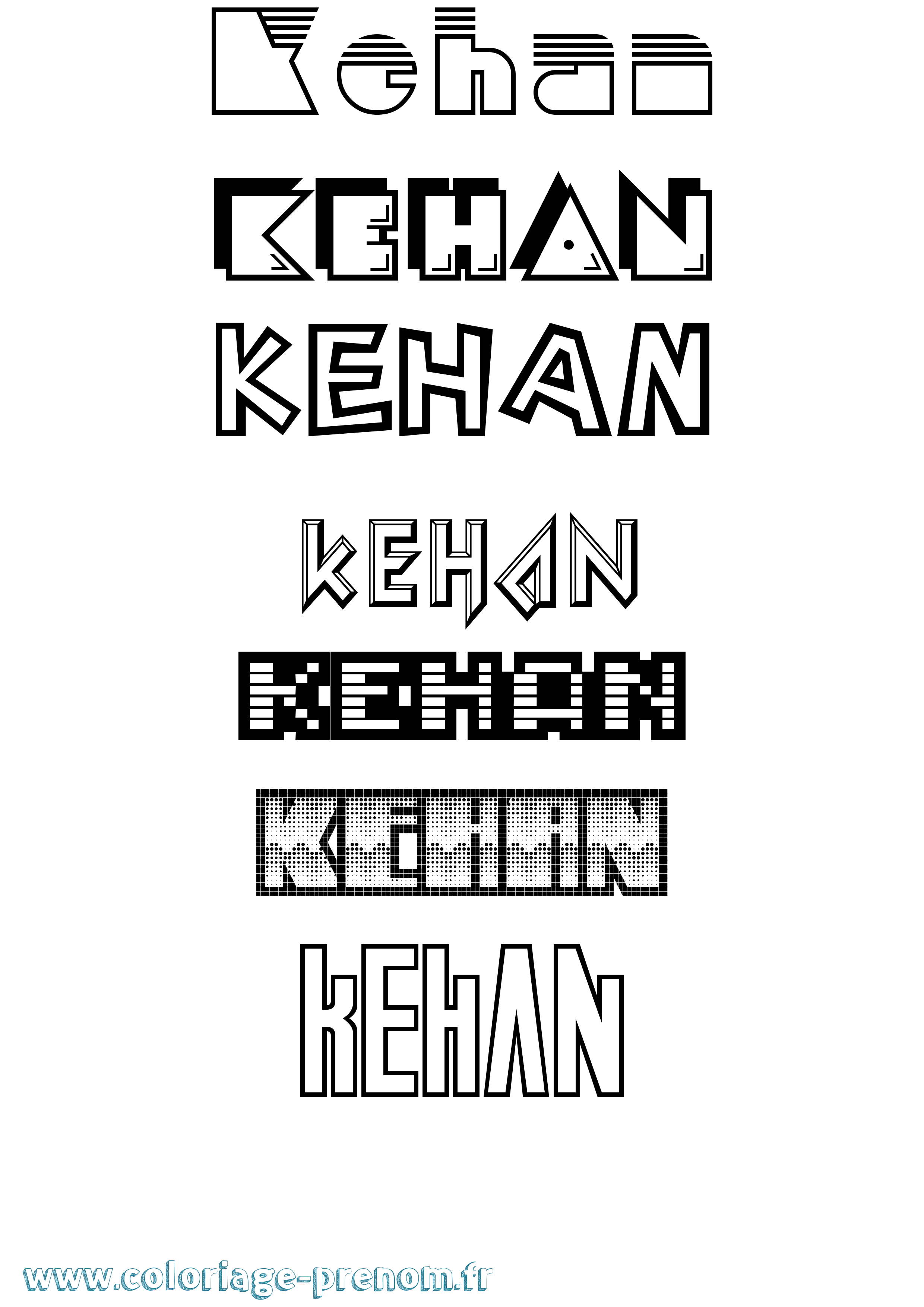 Coloriage Kehan Jeux Vidéos Coloriage prénom Kehan Jeux Vidéos