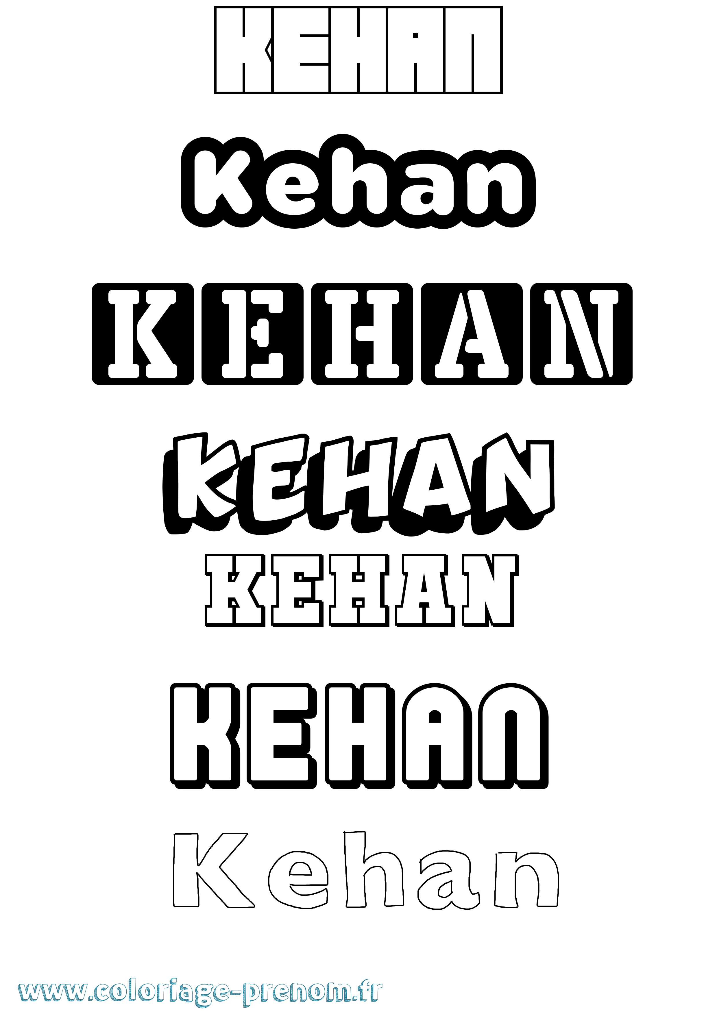 Coloriage Kehan Simple Coloriage prénom Kehan Simple