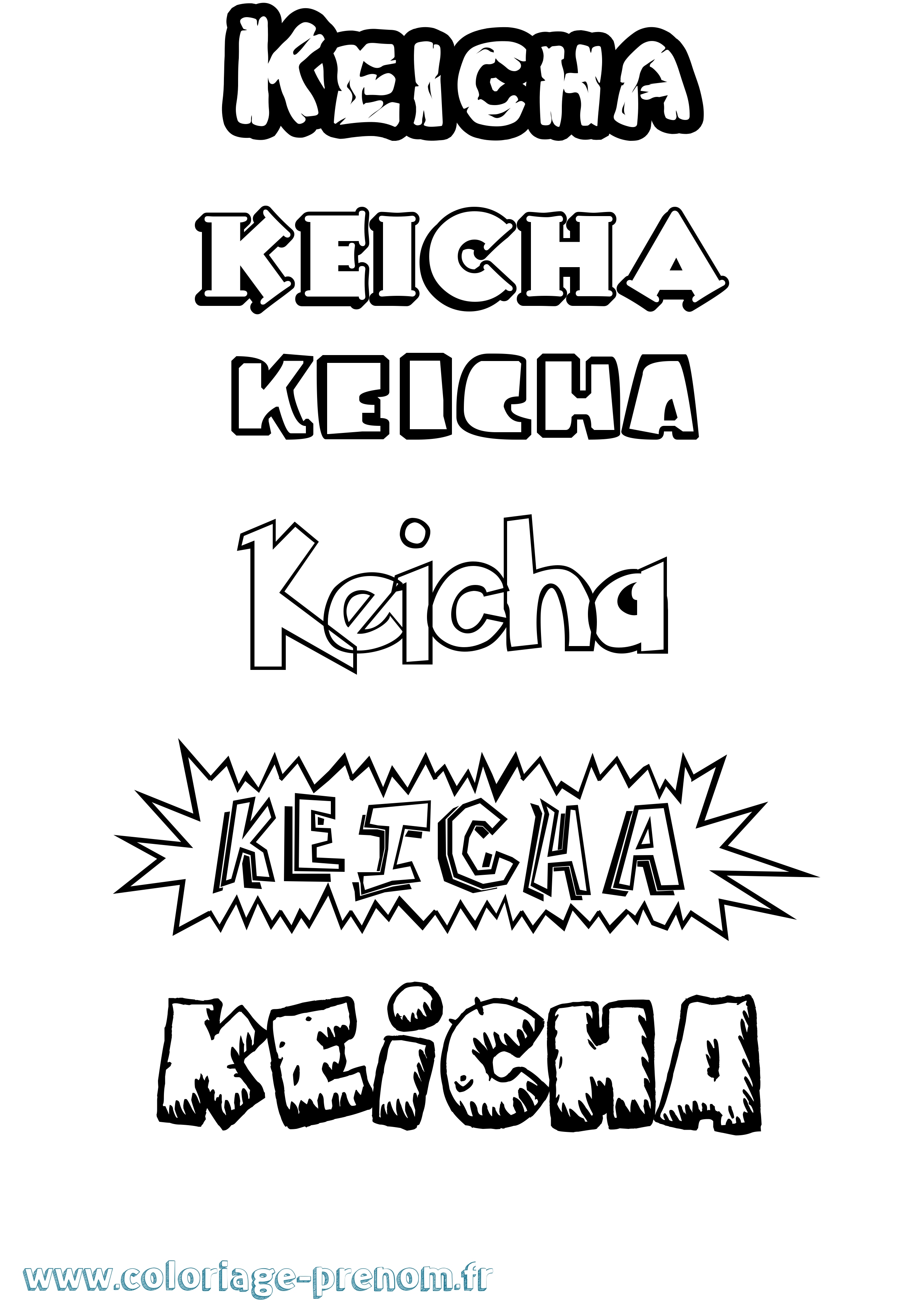 Coloriage Keicha Dessin Animé Coloriage prénom Keicha Dessin Animé