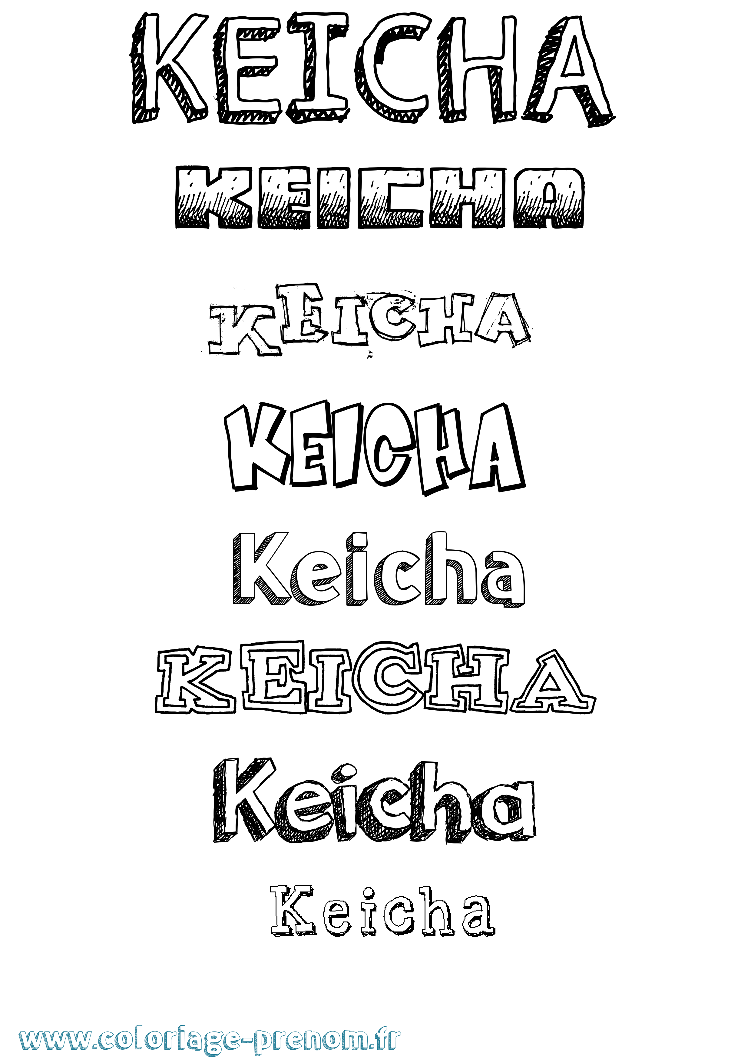 Coloriage Keicha Dessiné Coloriage prénom Keicha Dessiné