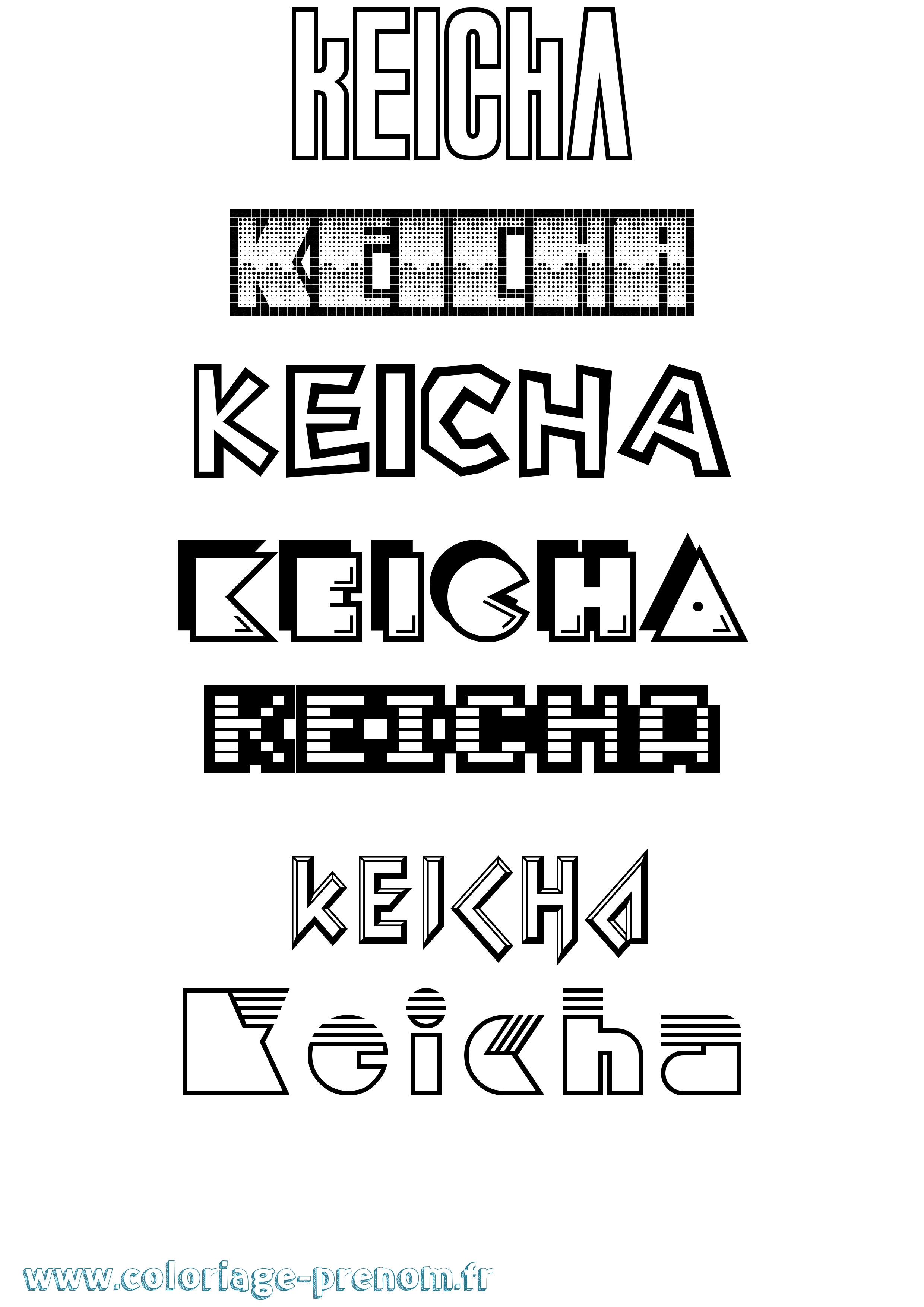Coloriage Keicha Jeux Vidéos Coloriage prénom Keicha Jeux Vidéos