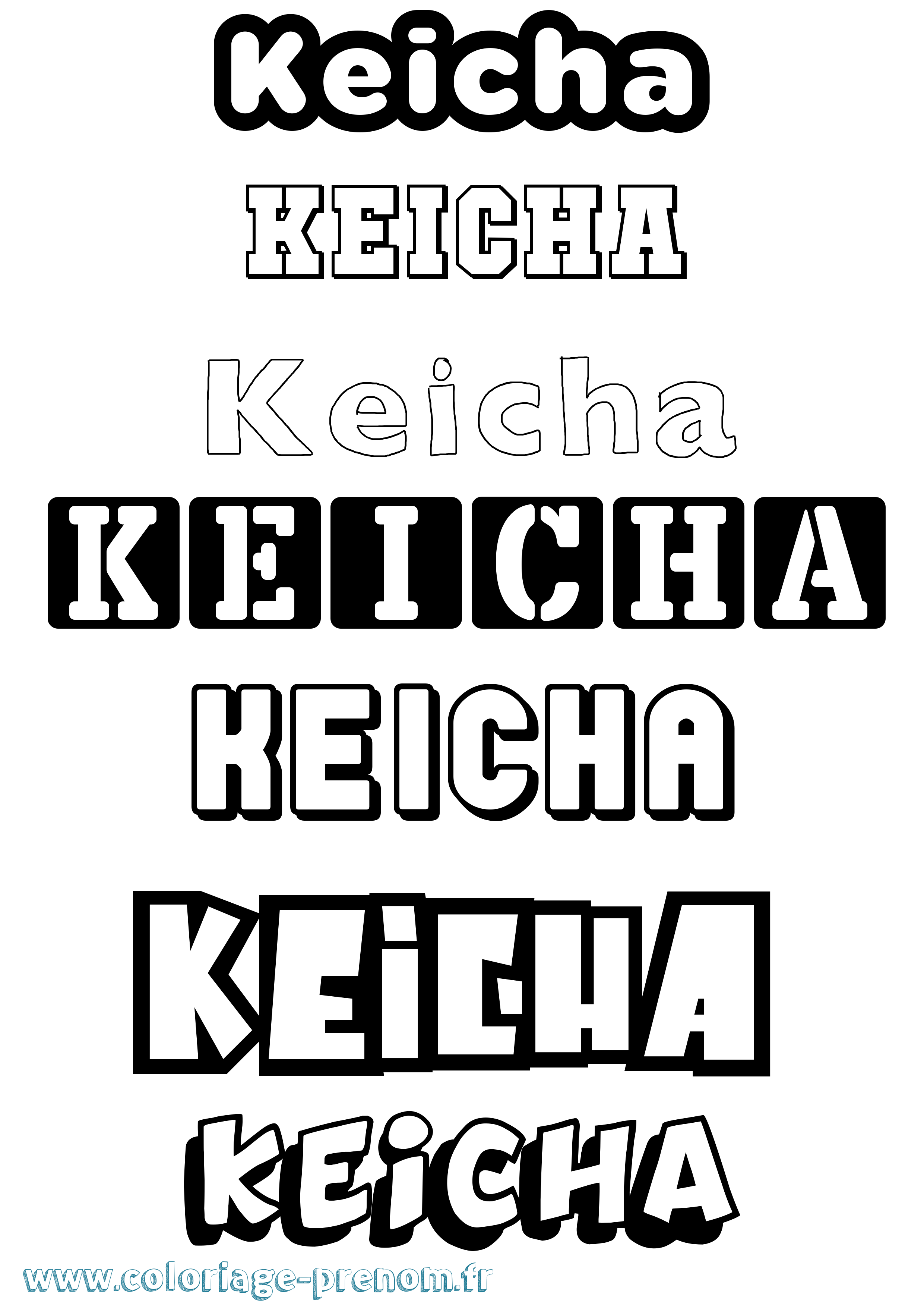 Coloriage Keicha Simple Coloriage prénom Keicha Simple