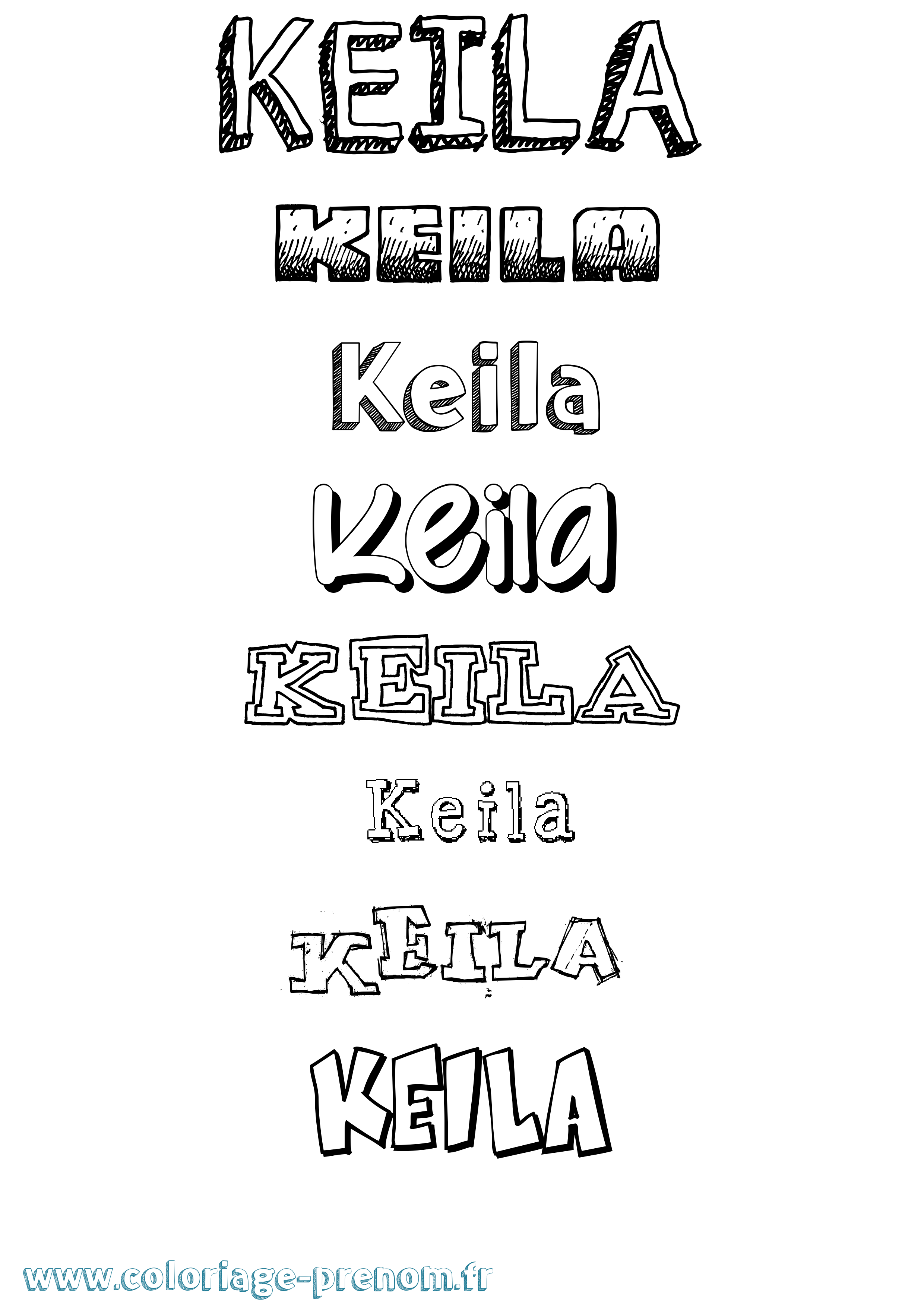 Coloriage Keila Dessiné Coloriage prénom Keila Dessiné
