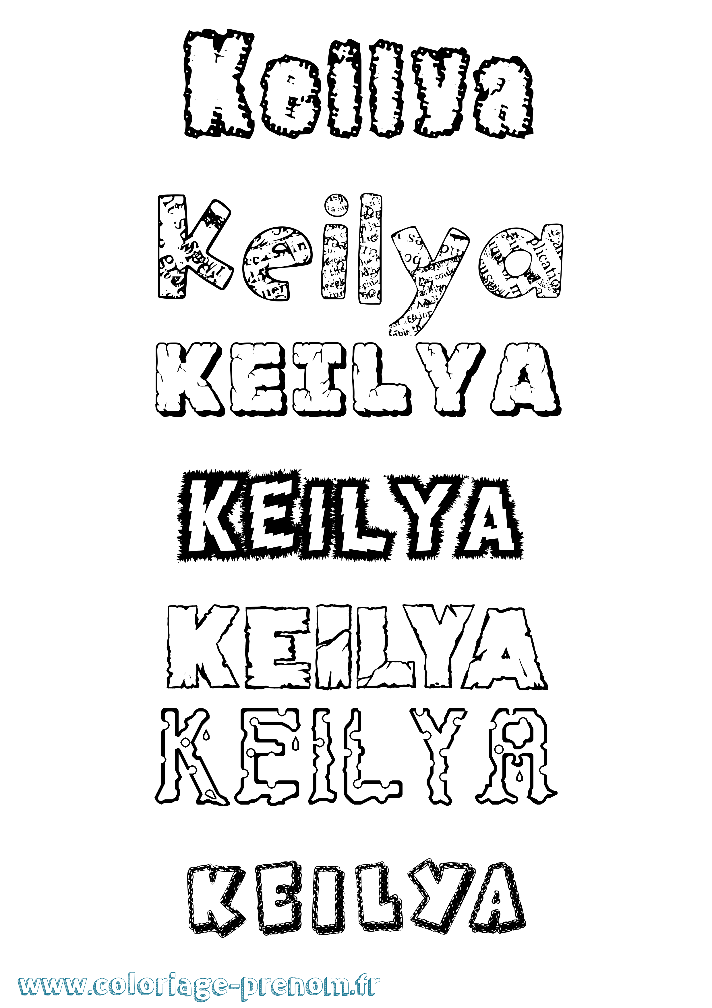 Coloriage Keilya Destructuré Coloriage prénom Keilya Destructuré
