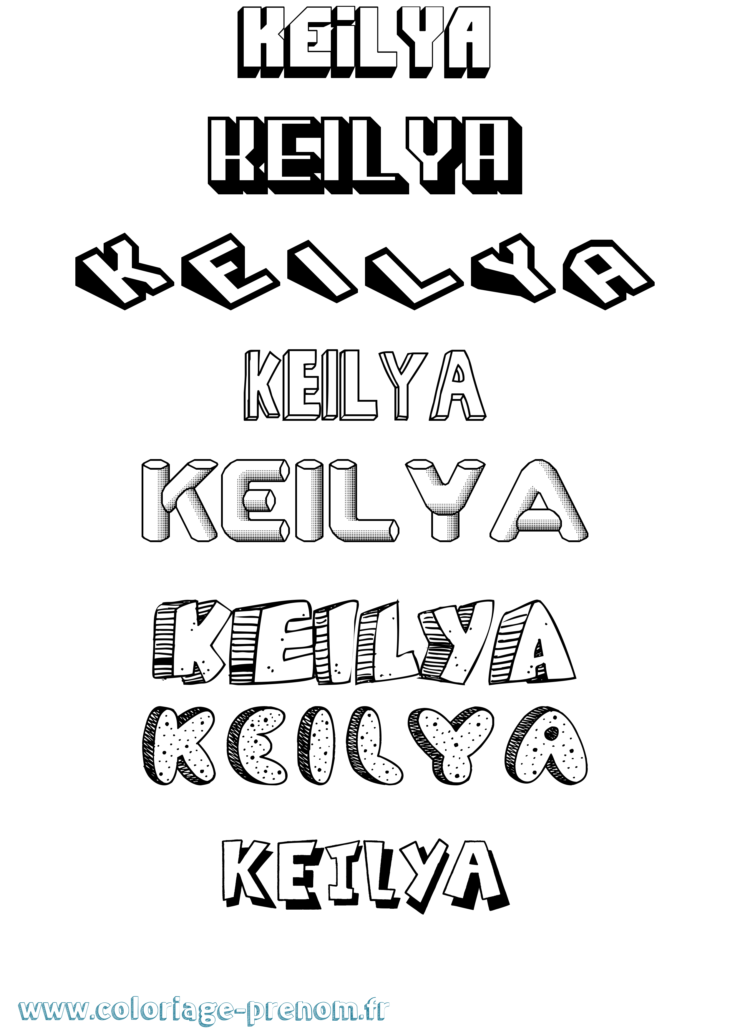 Coloriage Keilya Effet 3D Coloriage prénom Keilya Effet 3D
