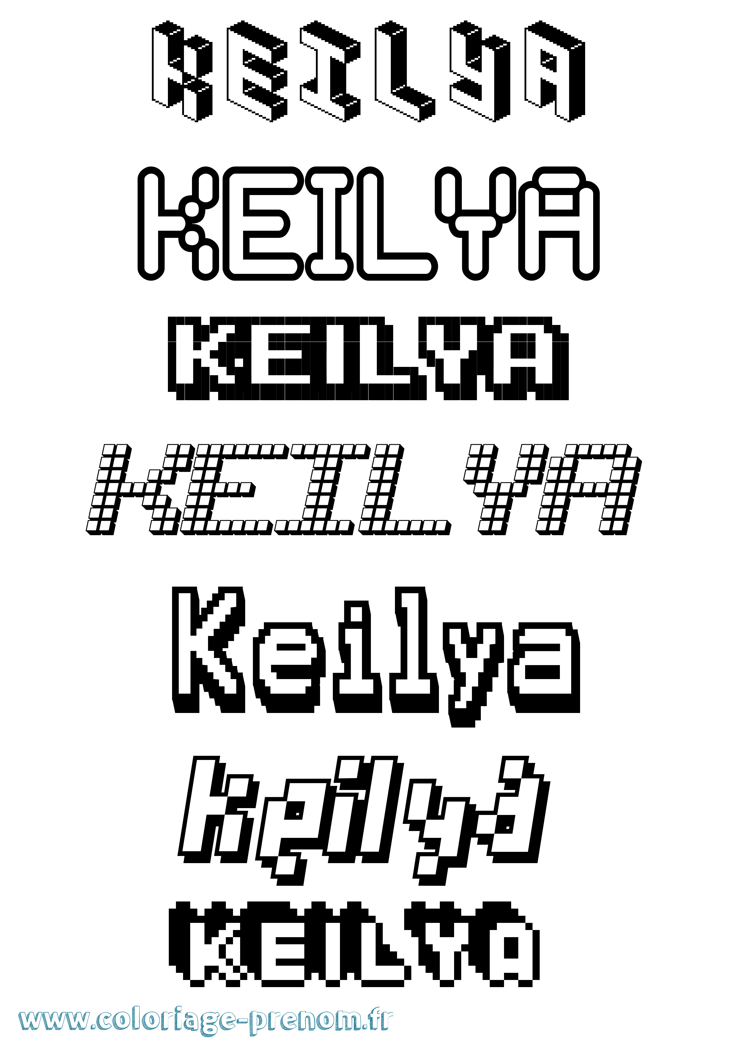 Coloriage Keilya Pixel Coloriage prénom Keilya Pixel