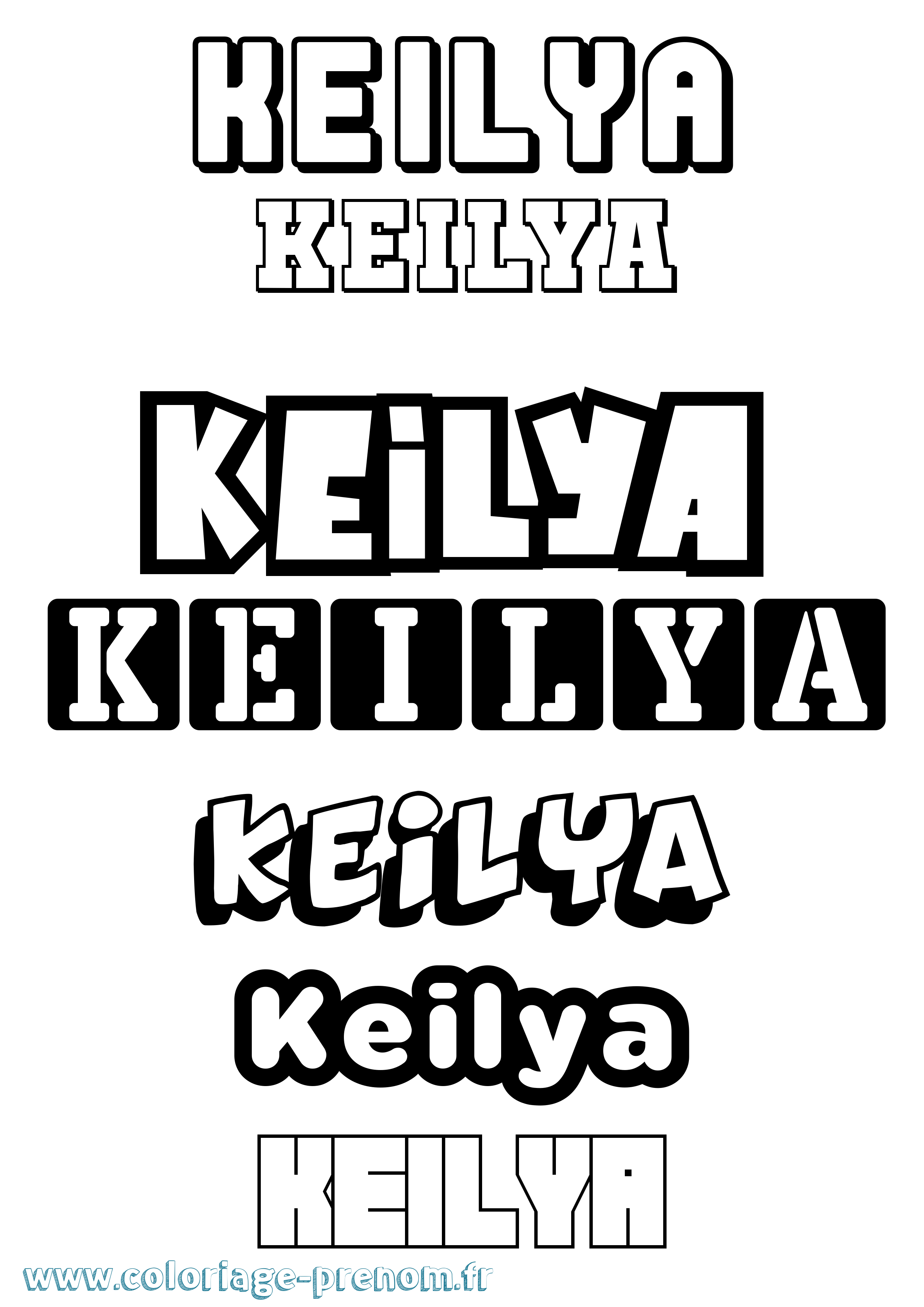 Coloriage Keilya Simple Coloriage prénom Keilya Simple