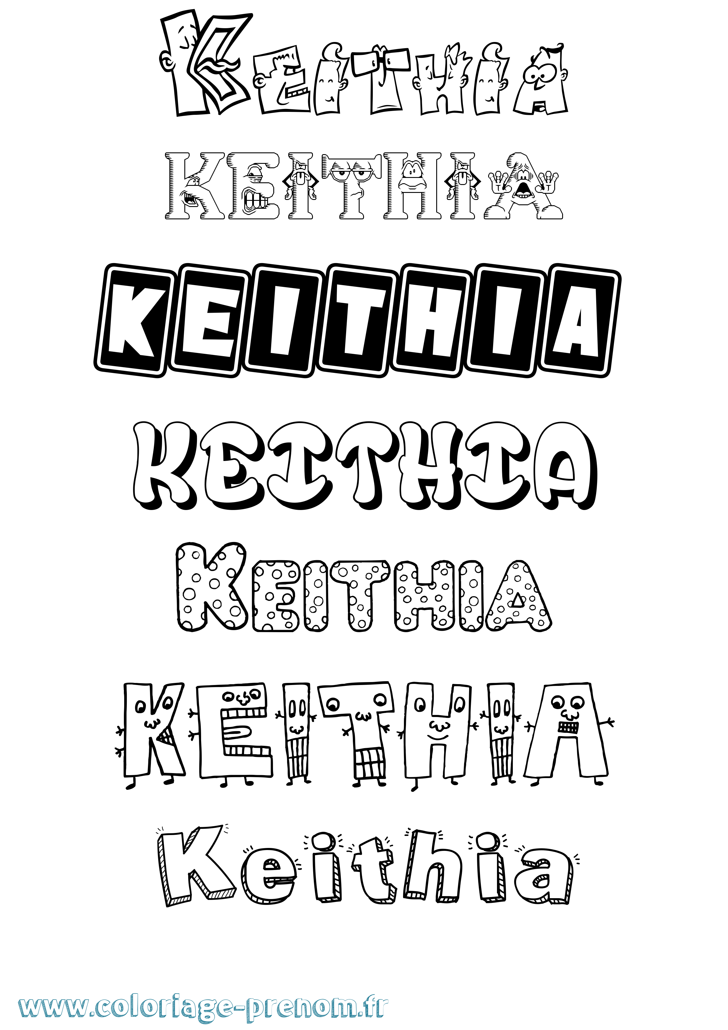 Coloriage Keithia Fun Coloriage prénom Keithia Fun