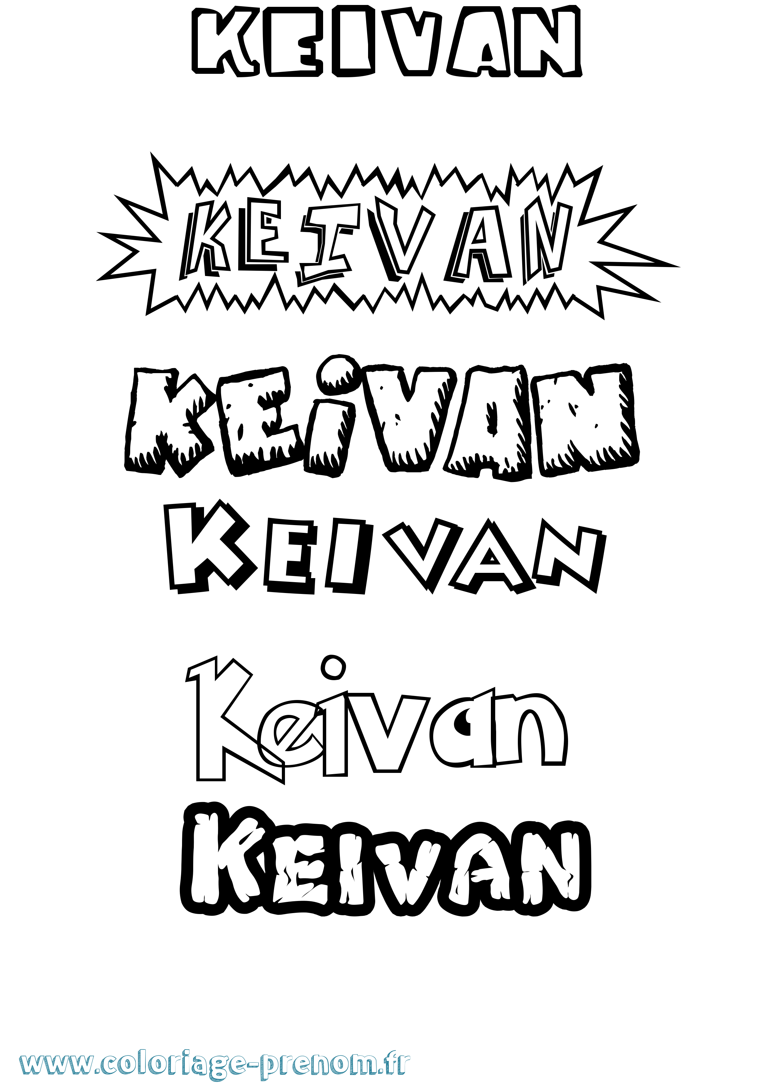 Coloriage Keivan Dessin Animé Coloriage prénom Keivan Dessin Animé