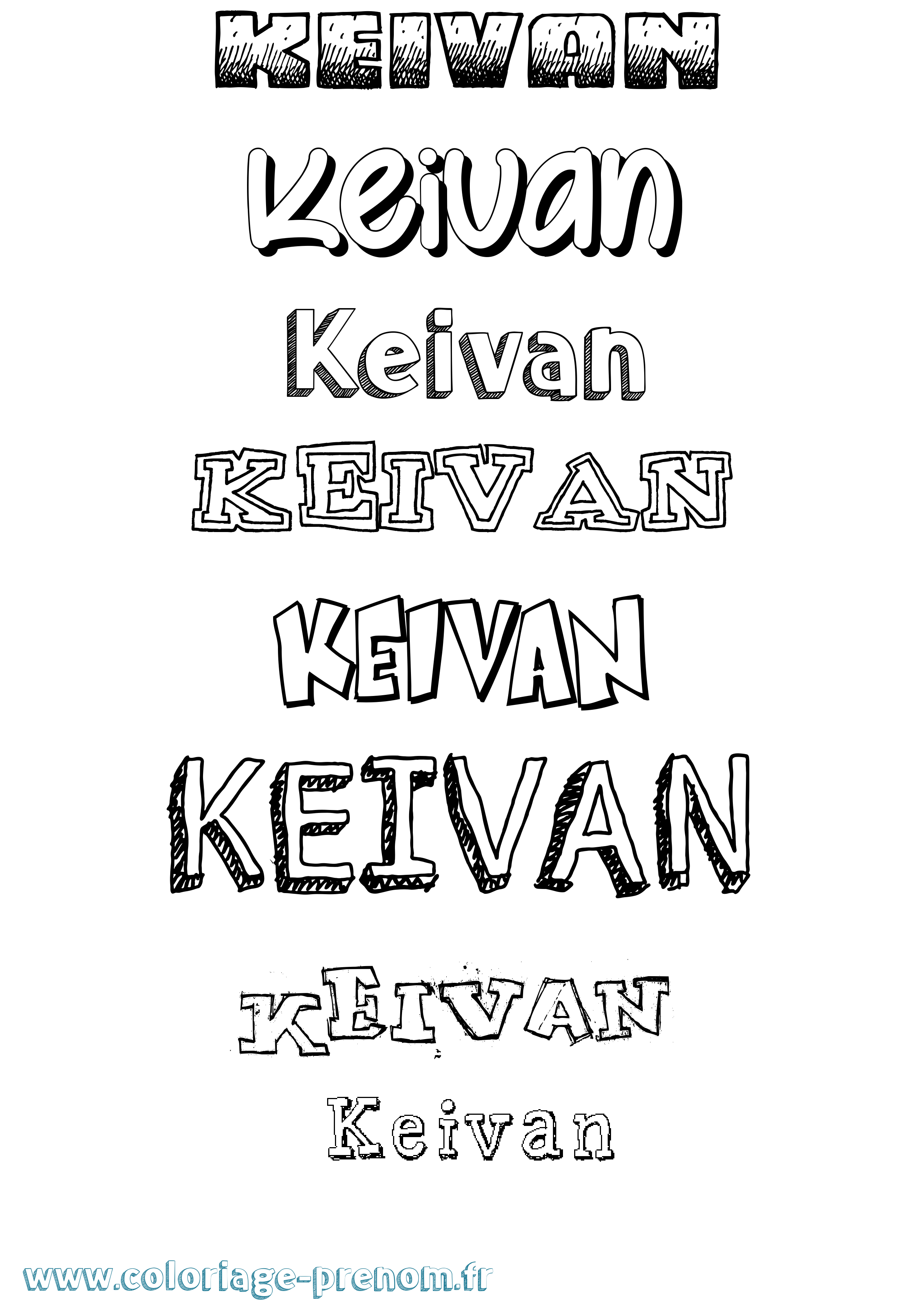 Coloriage Keivan Dessiné Coloriage prénom Keivan Dessiné