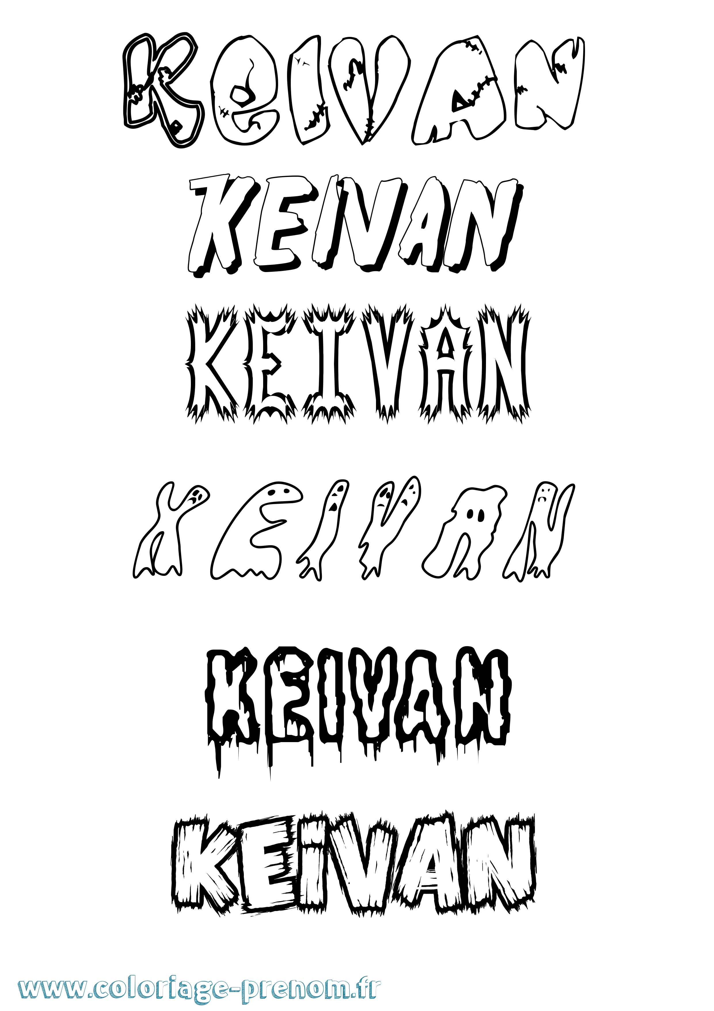 Coloriage Keivan Frisson Coloriage prénom Keivan Frisson