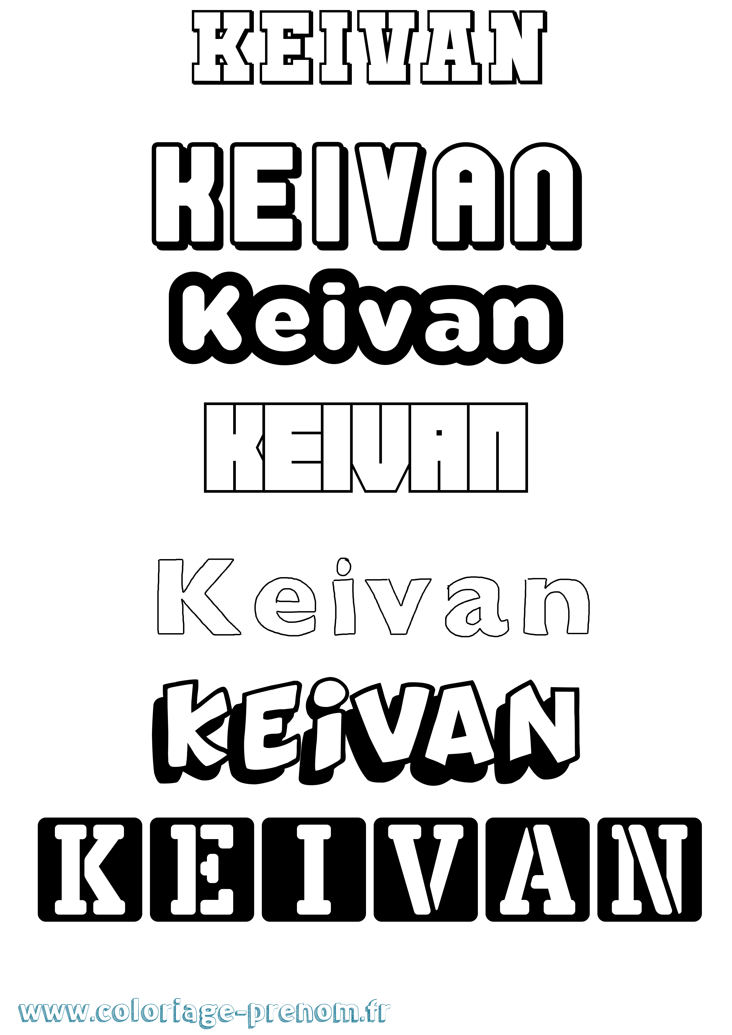 Coloriage Keivan Simple Coloriage prénom Keivan Simple