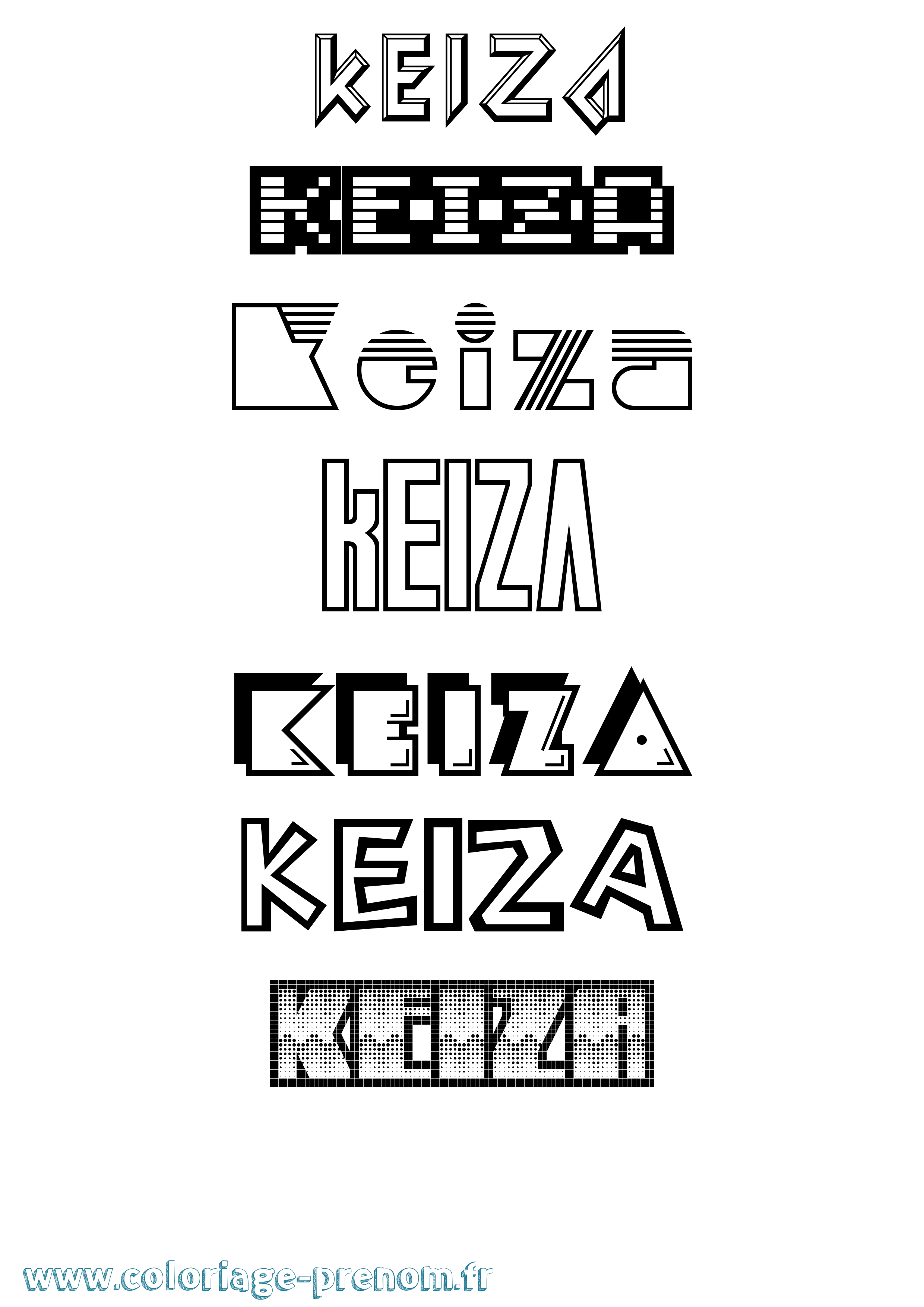 Coloriage Keiza Jeux Vidéos Coloriage prénom Keiza Jeux Vidéos