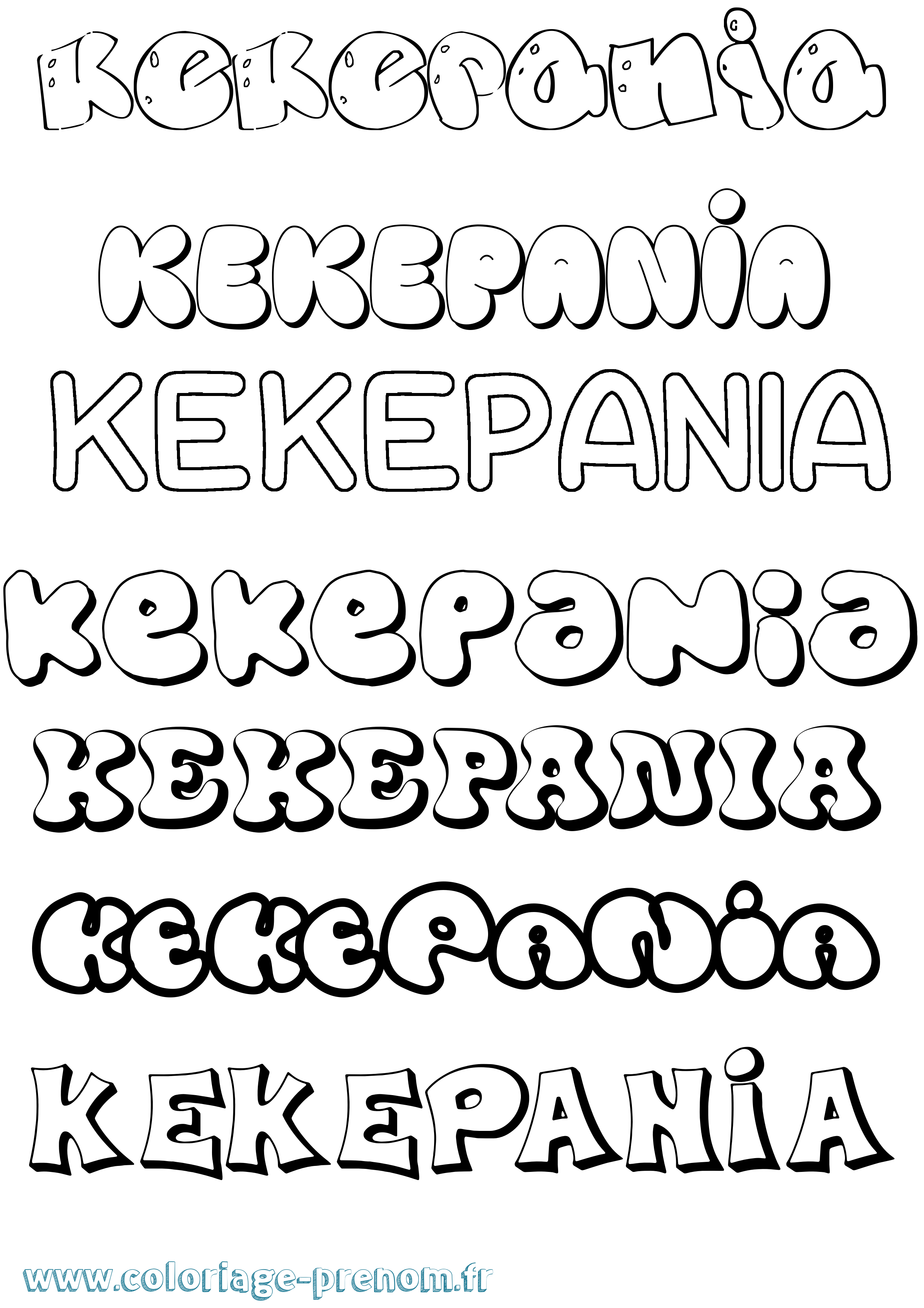 Coloriage Kekepania Bubble Coloriage prénom Kekepania Bubble