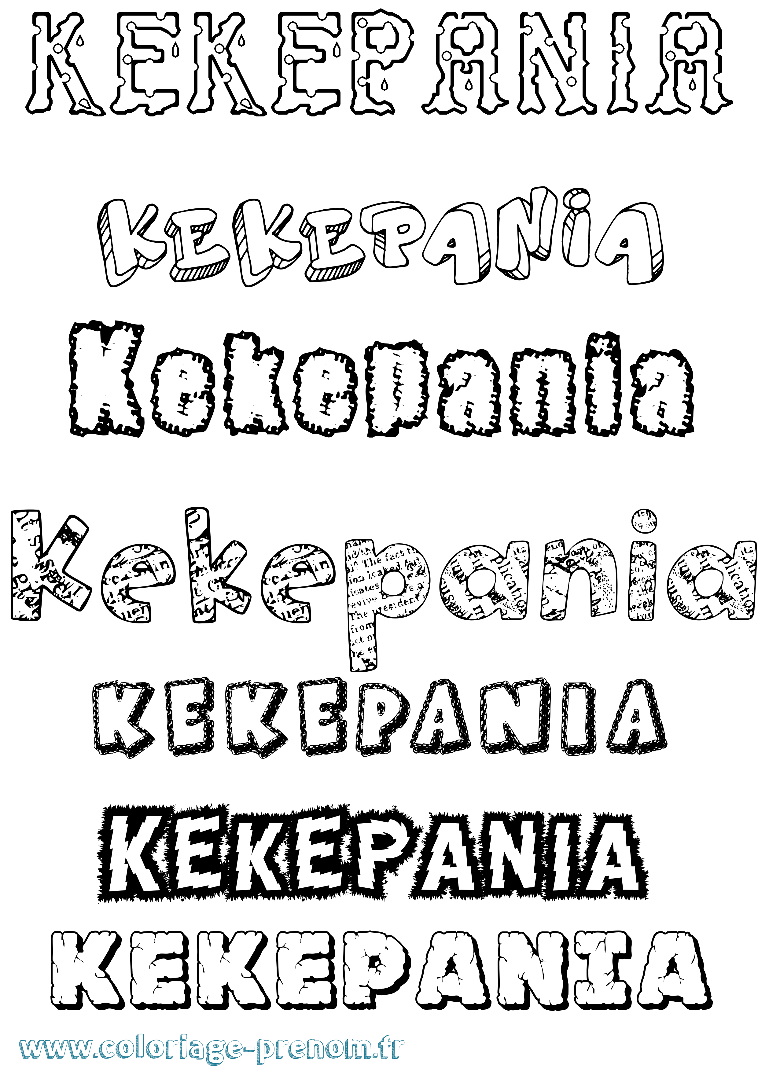 Coloriage Kekepania Destructuré Coloriage prénom Kekepania Destructuré