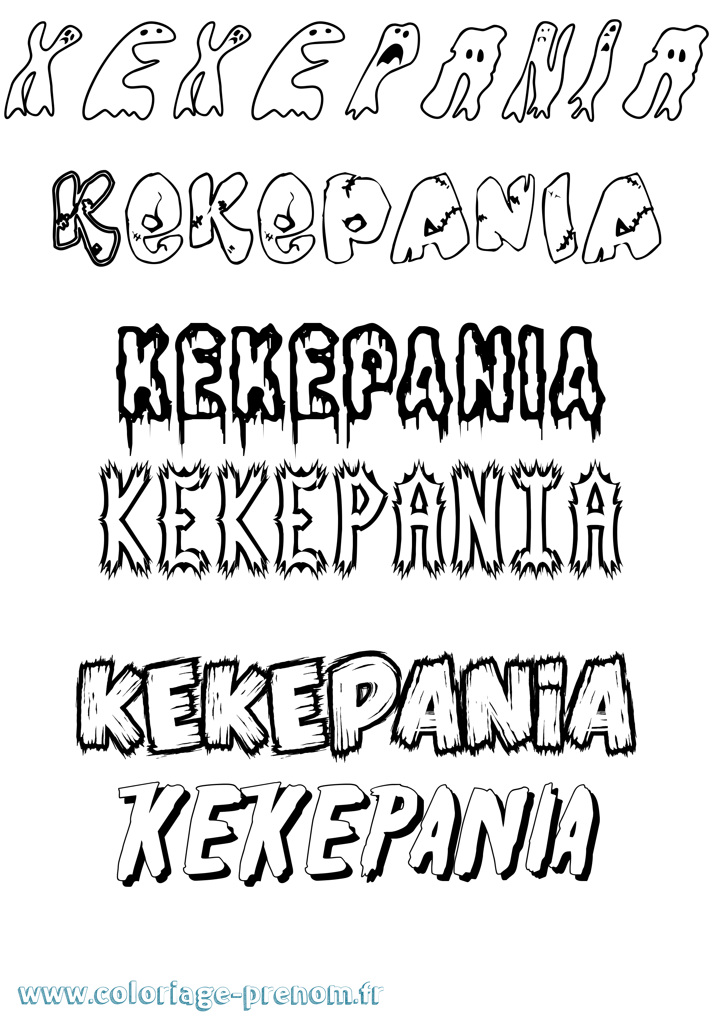 Coloriage Kekepania Frisson Coloriage prénom Kekepania Frisson