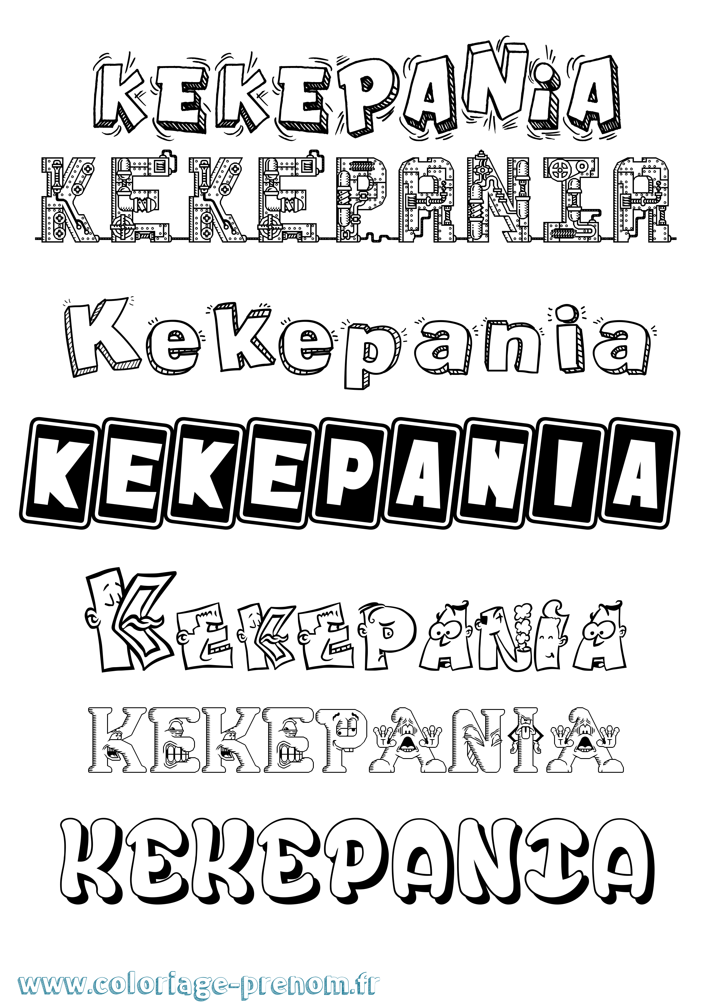 Coloriage Kekepania Fun Coloriage prénom Kekepania Fun