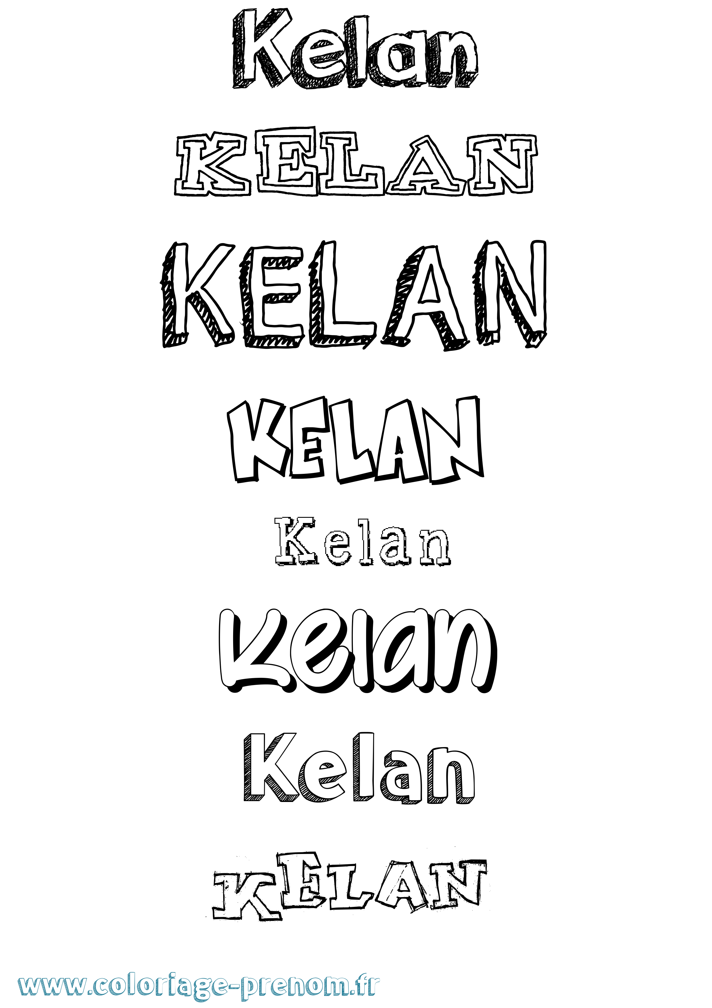 Coloriage Kelan Dessiné Coloriage prénom Kelan Dessiné