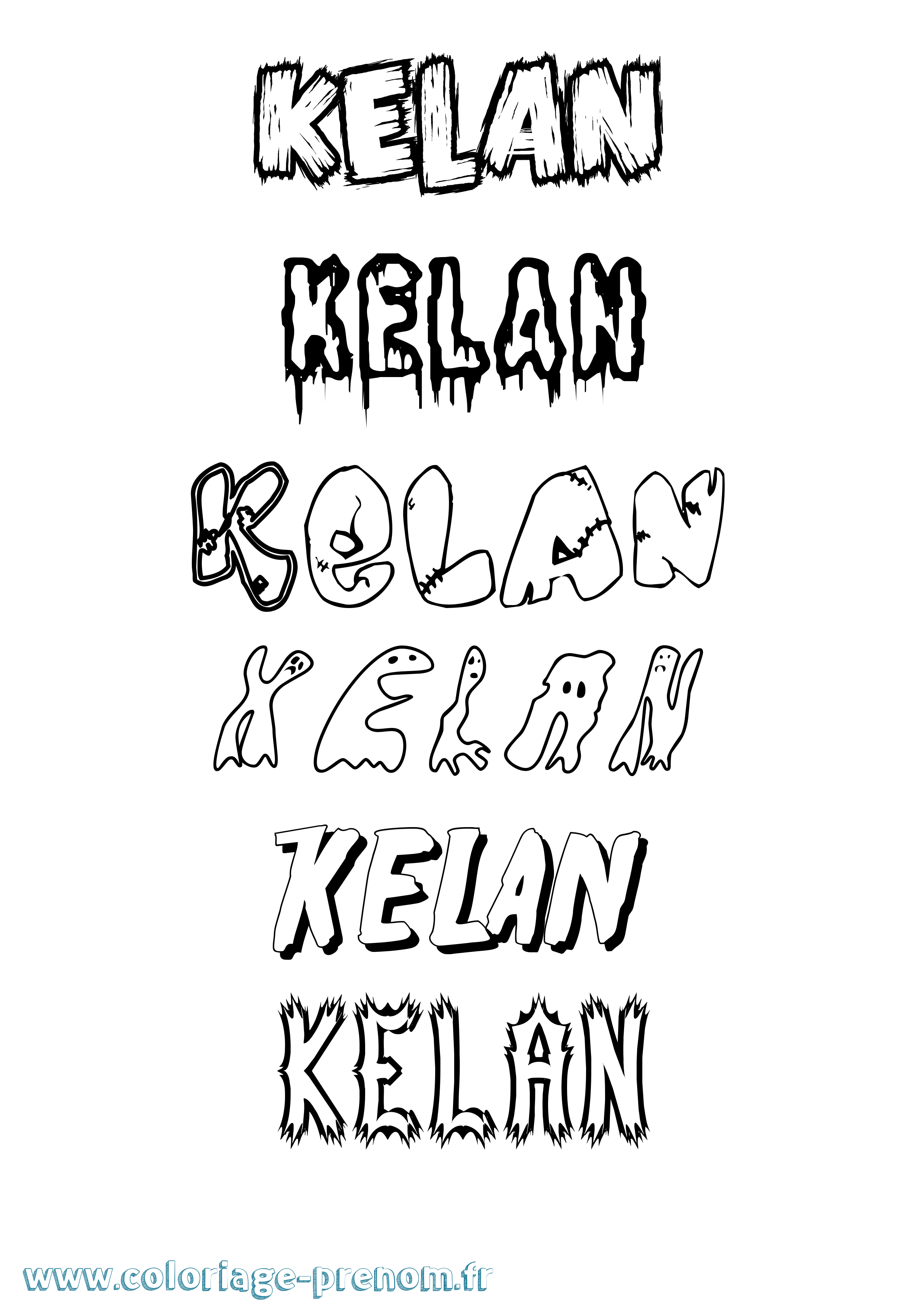 Coloriage Kelan Frisson Coloriage prénom Kelan Frisson