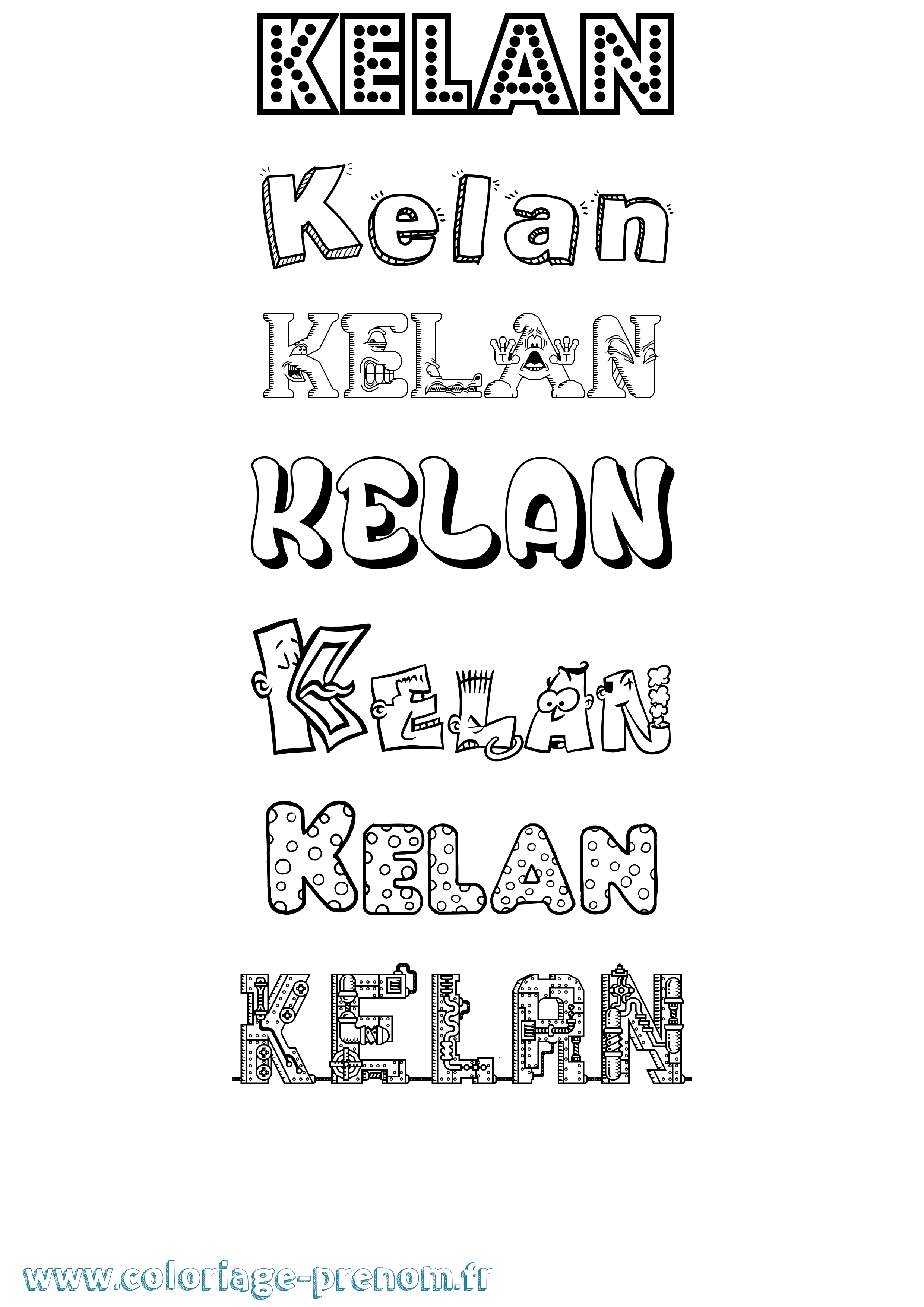 Coloriage Kelan Fun Coloriage prénom Kelan Fun