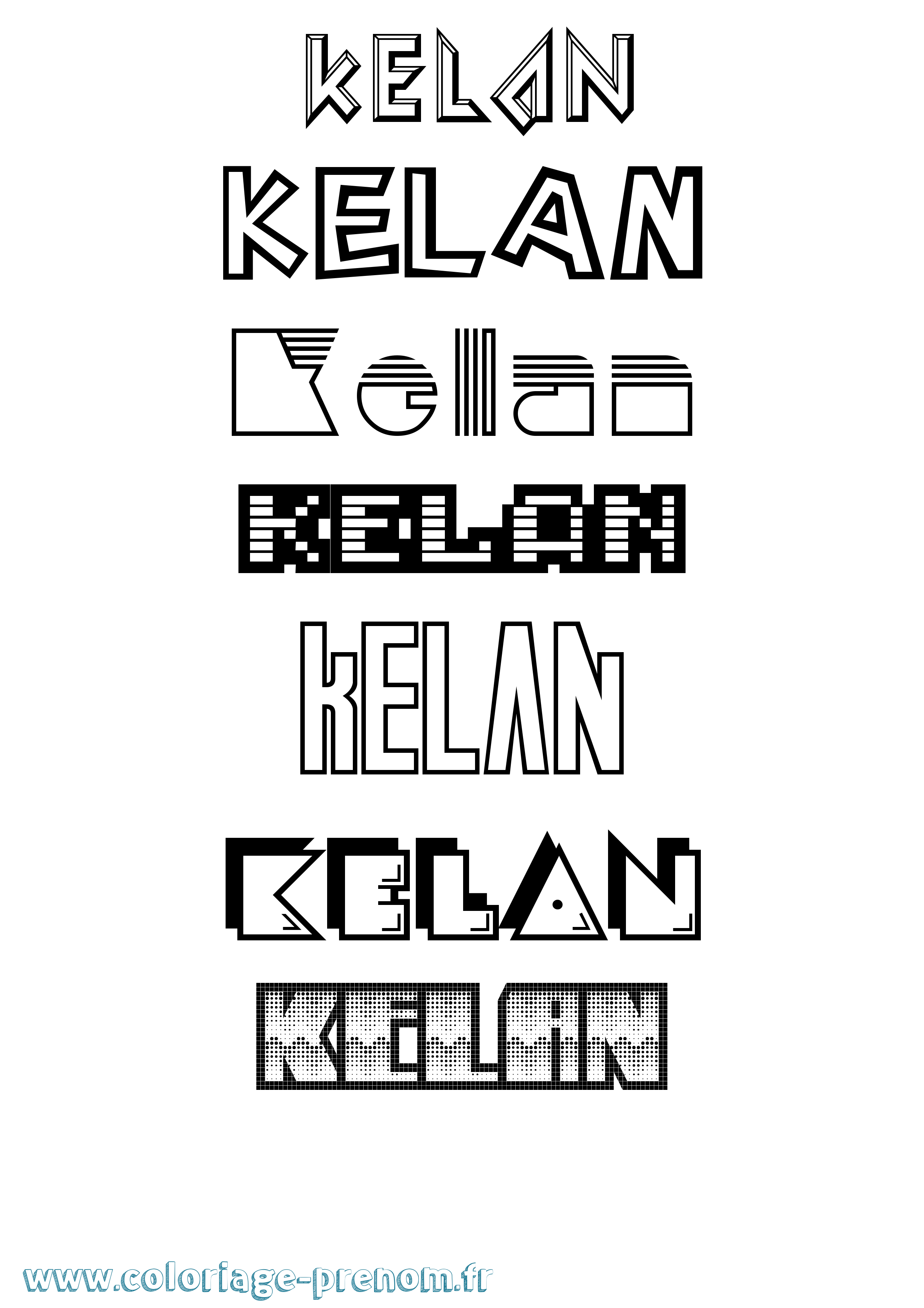 Coloriage Kelan Jeux Vidéos Coloriage prénom Kelan Jeux Vidéos