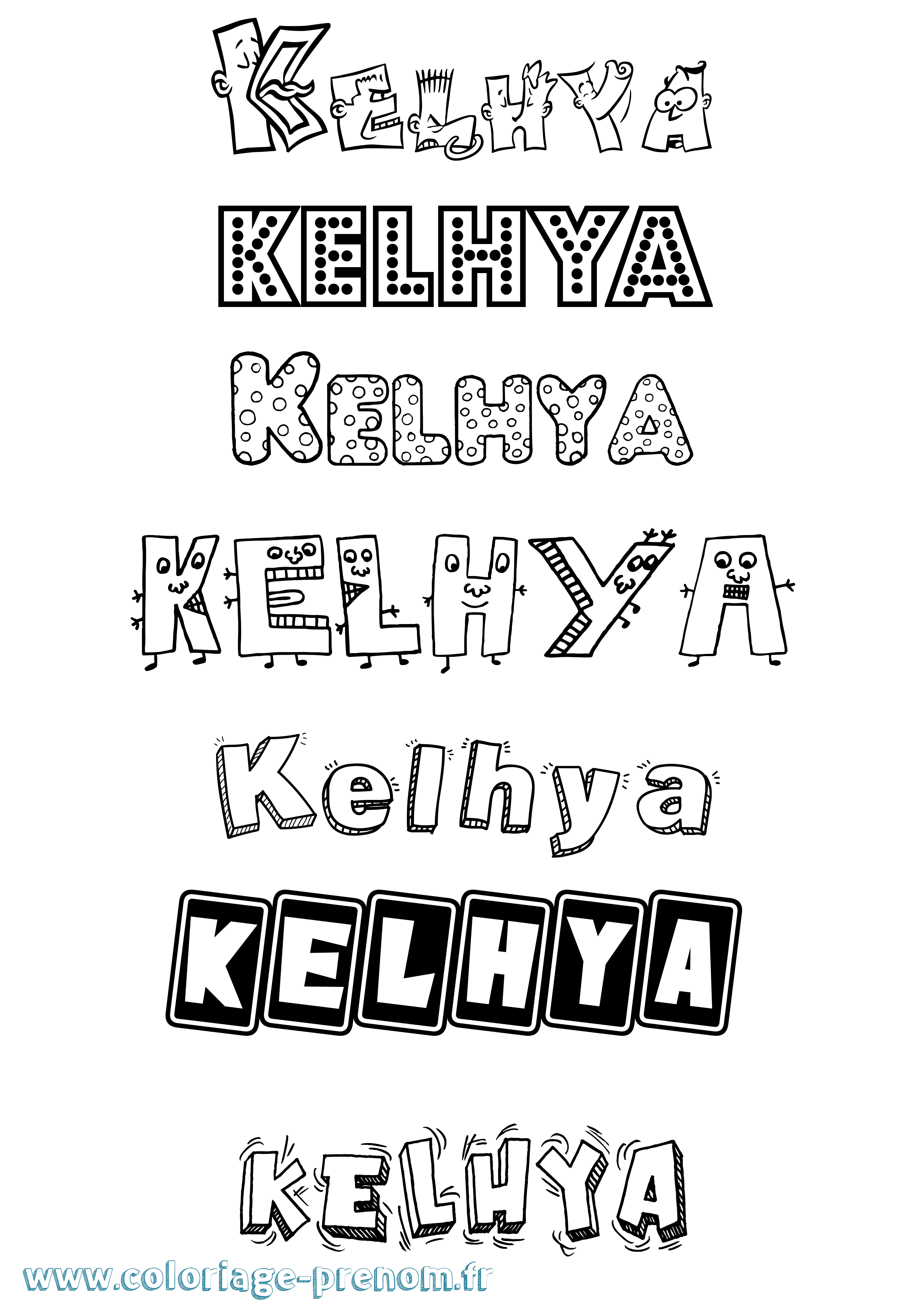Coloriage Kelhya Fun Coloriage prénom Kelhya Fun