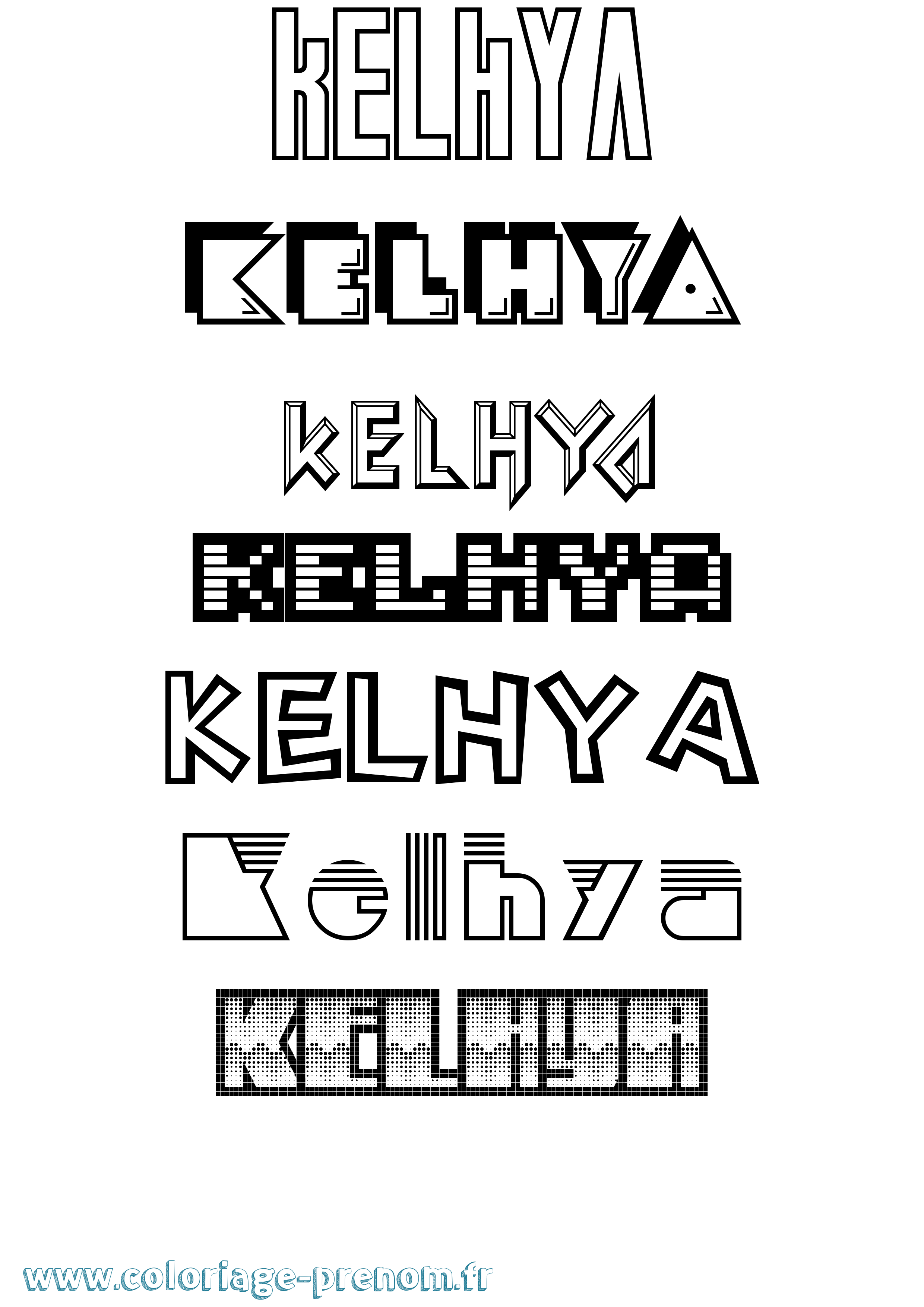 Coloriage Kelhya Jeux Vidéos Coloriage prénom Kelhya Jeux Vidéos